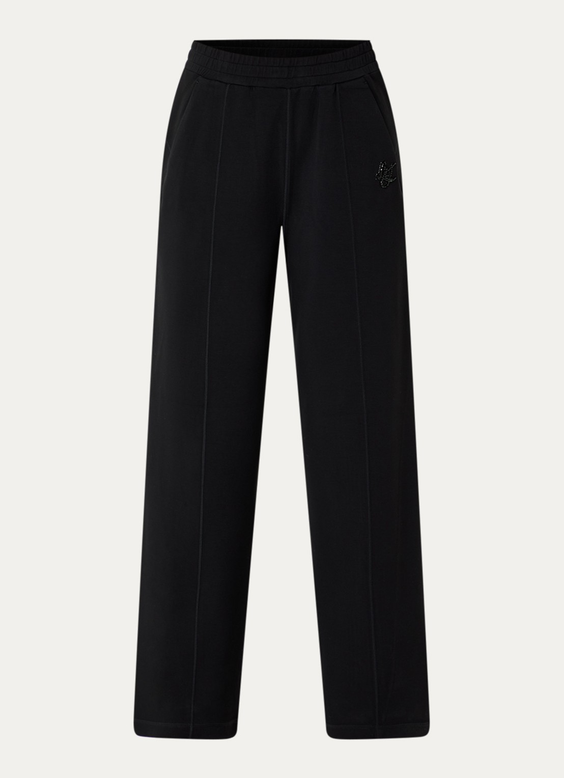 Liu Jo Low waist loose fit loungebroek met strass - voorkant 2 zwart