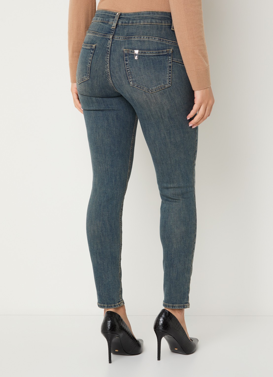 Liu Jo Low waist skinny fit jeans met gekleurde wassing - achterkant 3 indigo