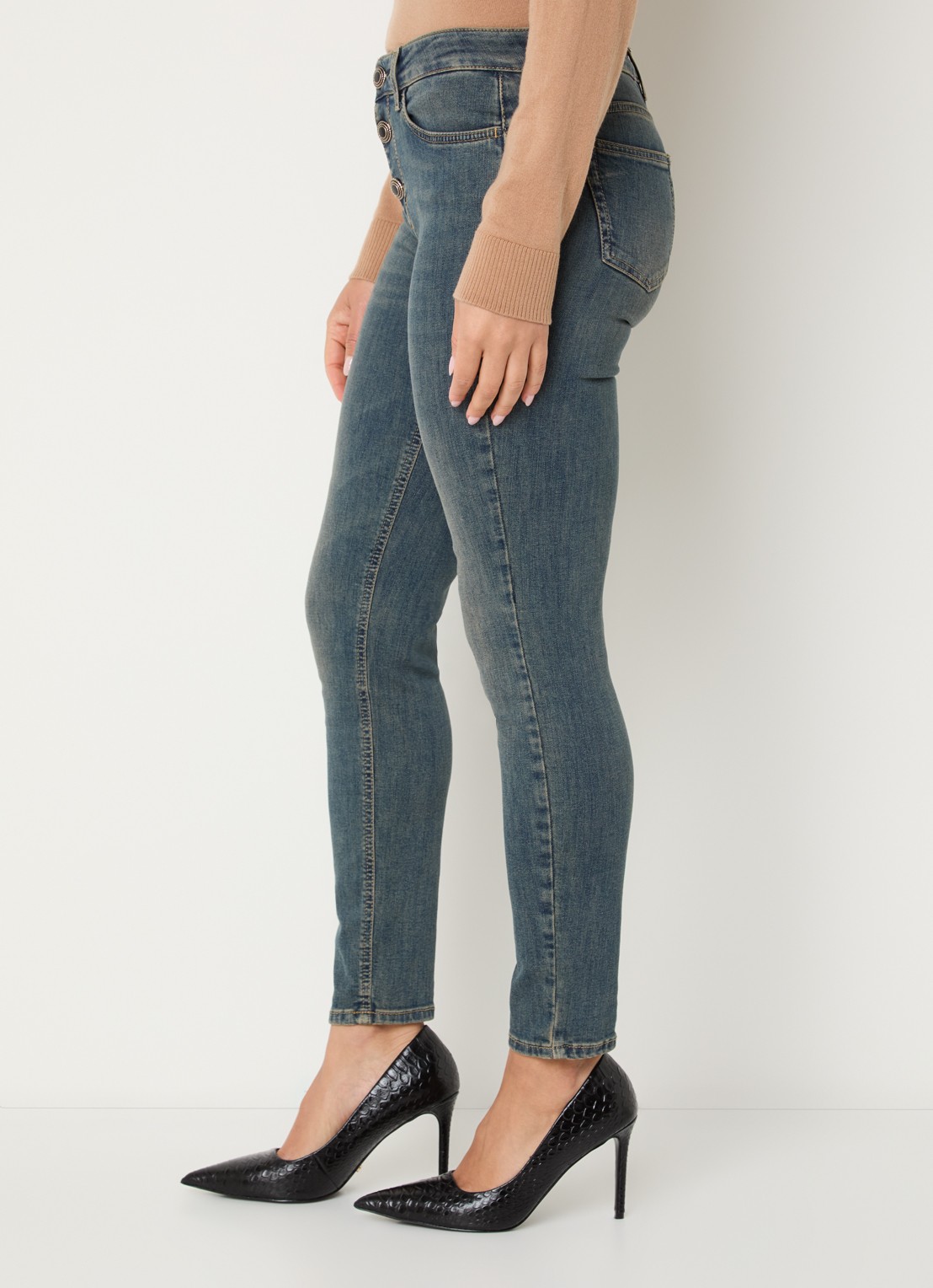 Liu Jo Low waist skinny fit jeans met gekleurde wassing - detail 2 indigo