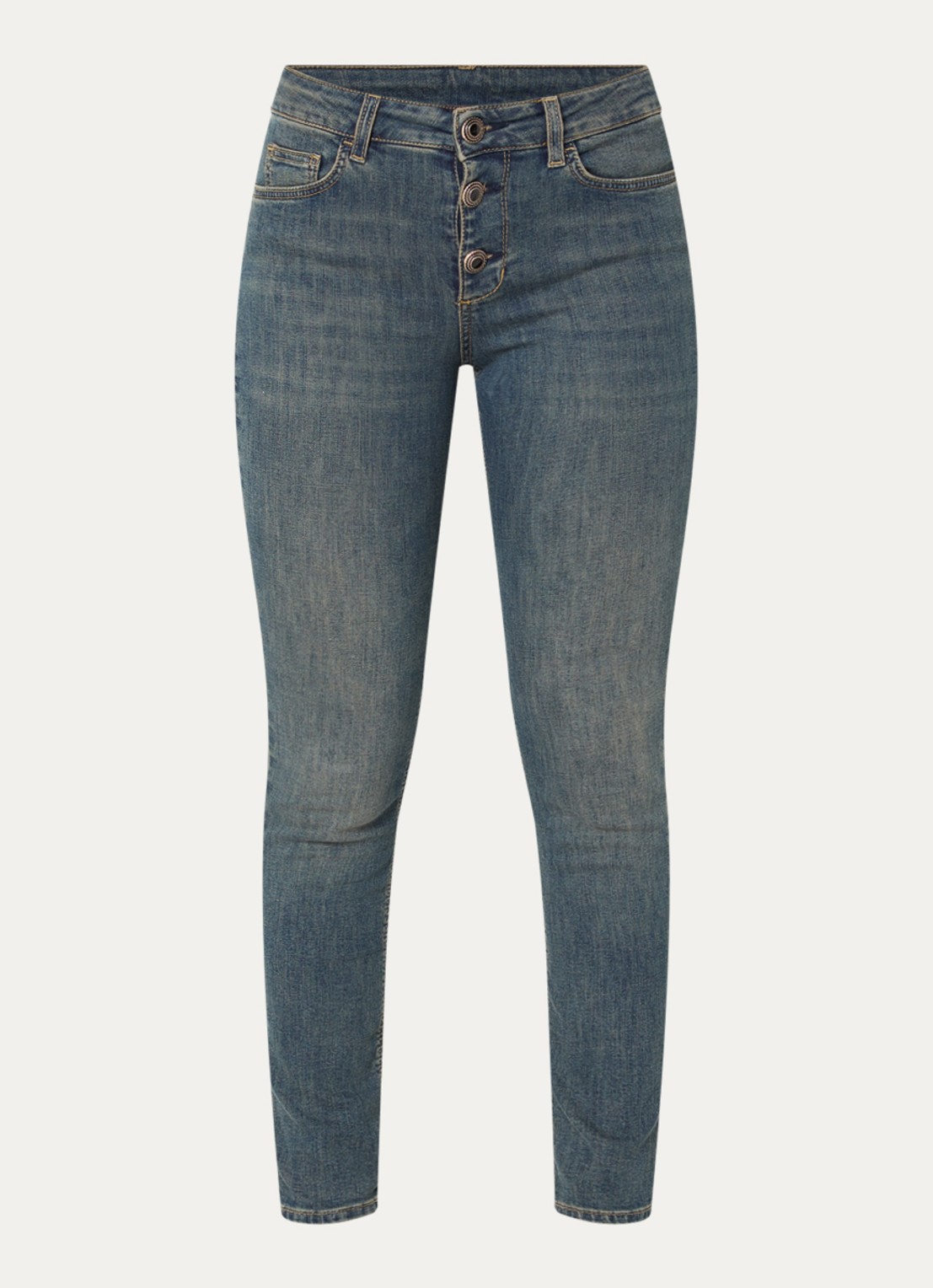 Liu Jo Low waist skinny fit jeans met gekleurde wassing - voorkant 4 indigo