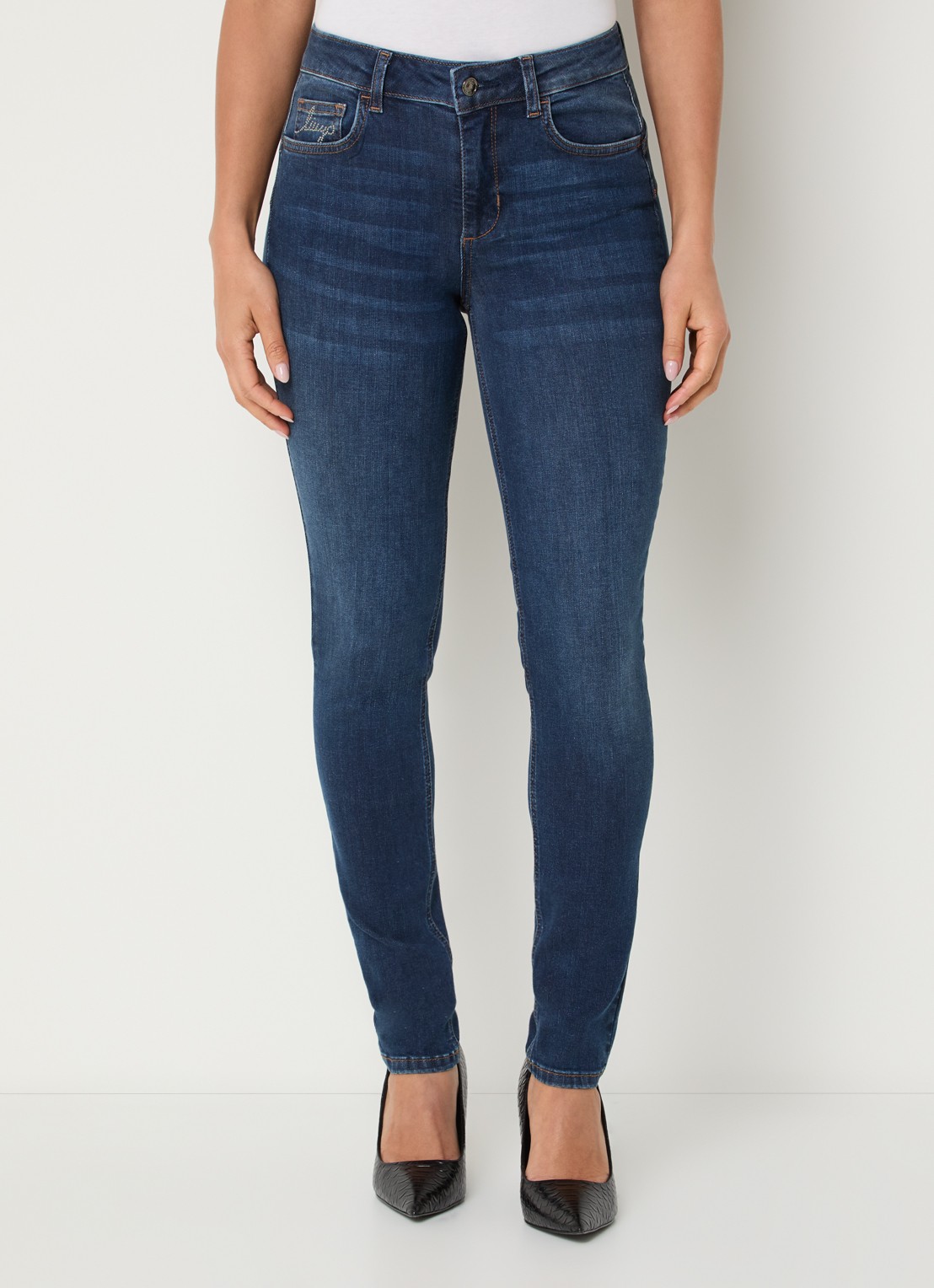 Liu Jo Low waist skinny fit jeans met medium wassing - detail 2 indigo