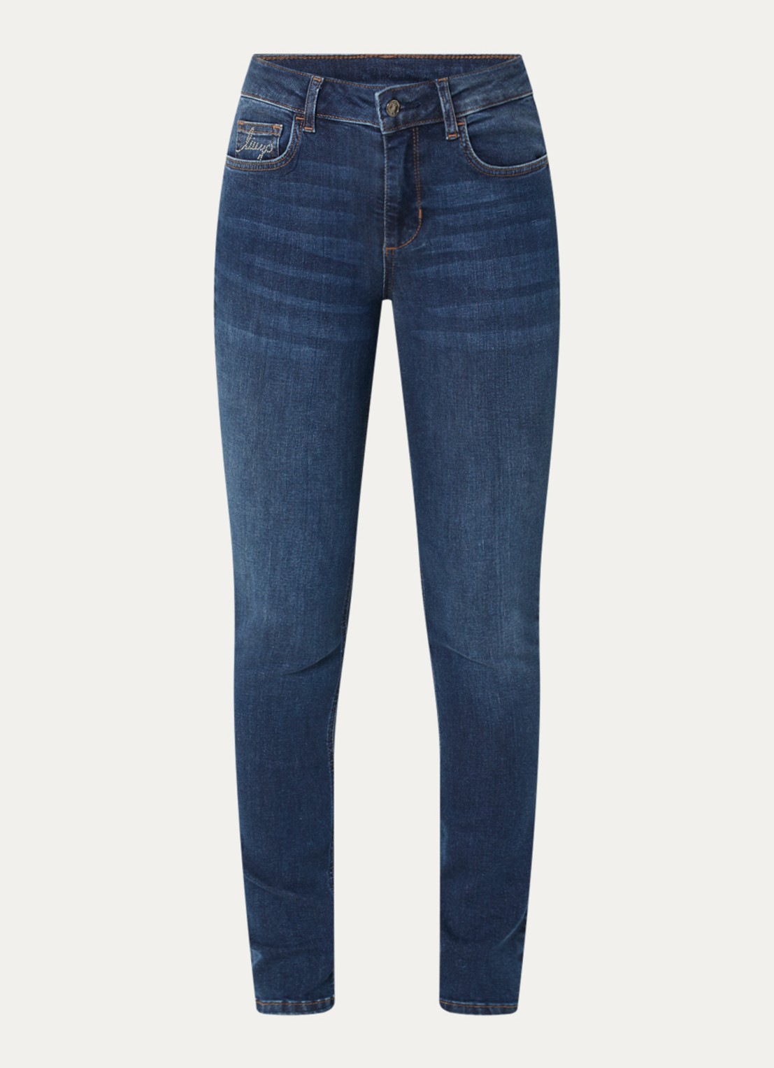 Liu Jo Low waist skinny fit jeans met medium wassing - voorkant 4 indigo