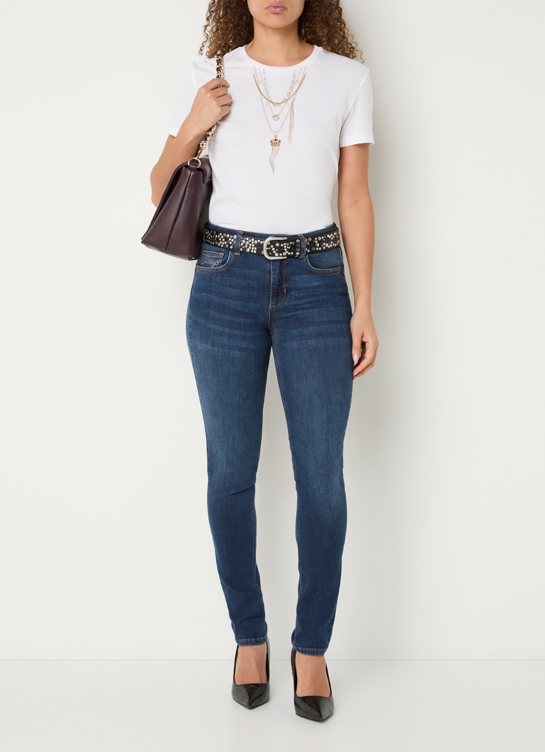 Liu Jo Low waist skinny fit jeans met medium wassing - voorkant 5 indigo