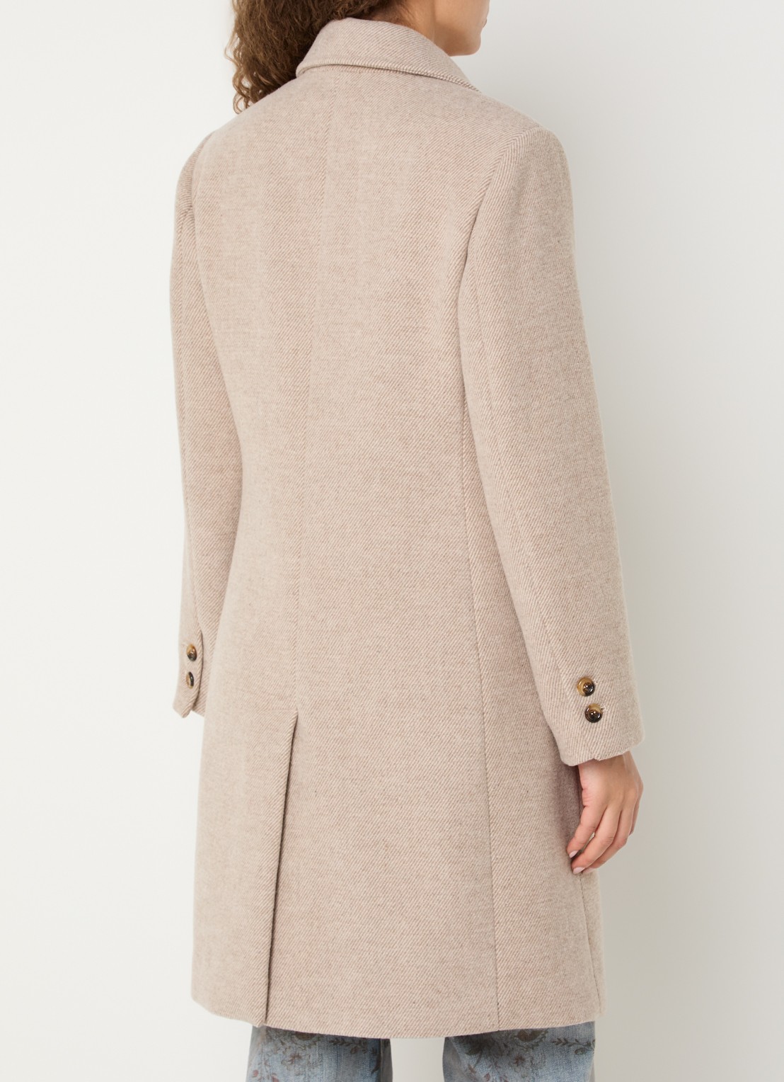 Liu Jo Mantel in wolblend met steekzakken - achterkant 2 beige