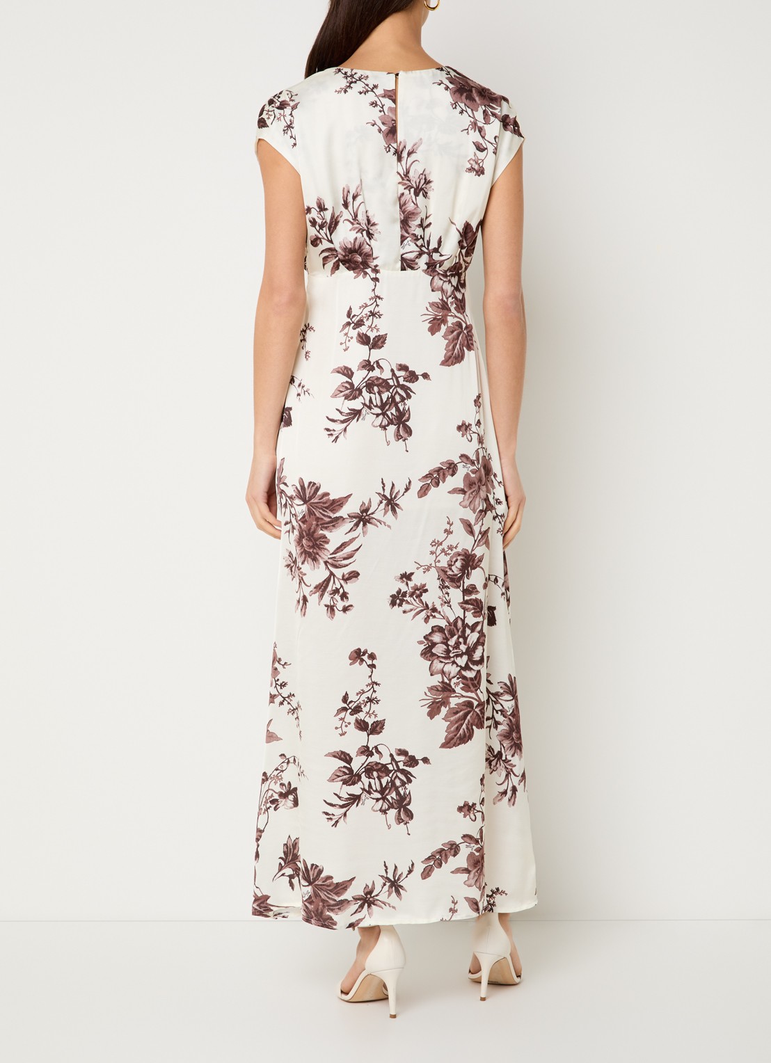 Liu Jo Maxi jurk met bloemenprint - achterkant 2 creme
