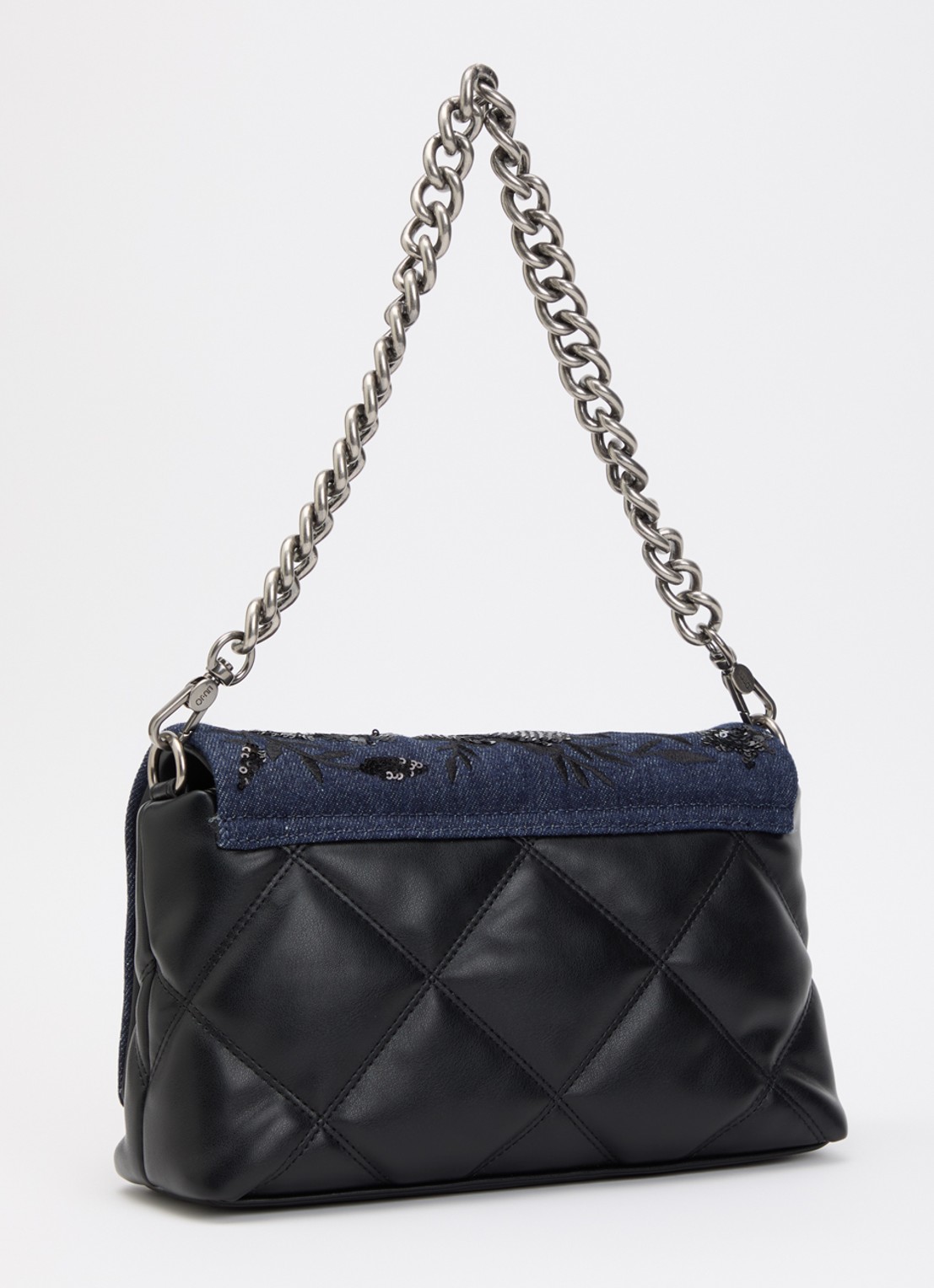 Liu Jo Medium LaPuffy crossbodytas met quilt patroon en afneembare schouderriem - achterkant 5 donkerblauw