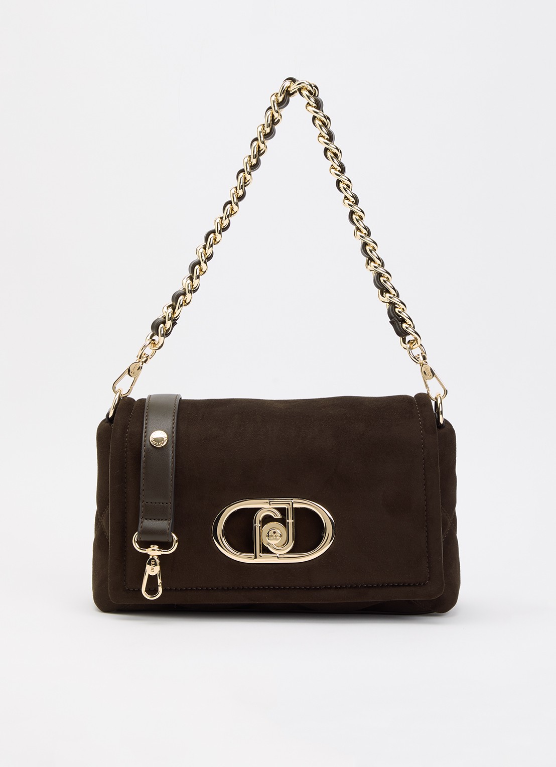 Liu Jo Medium LaPuffy crossbodytas met quilt patroon en afneembare schouderriem - voorkant 4 donkerbruin