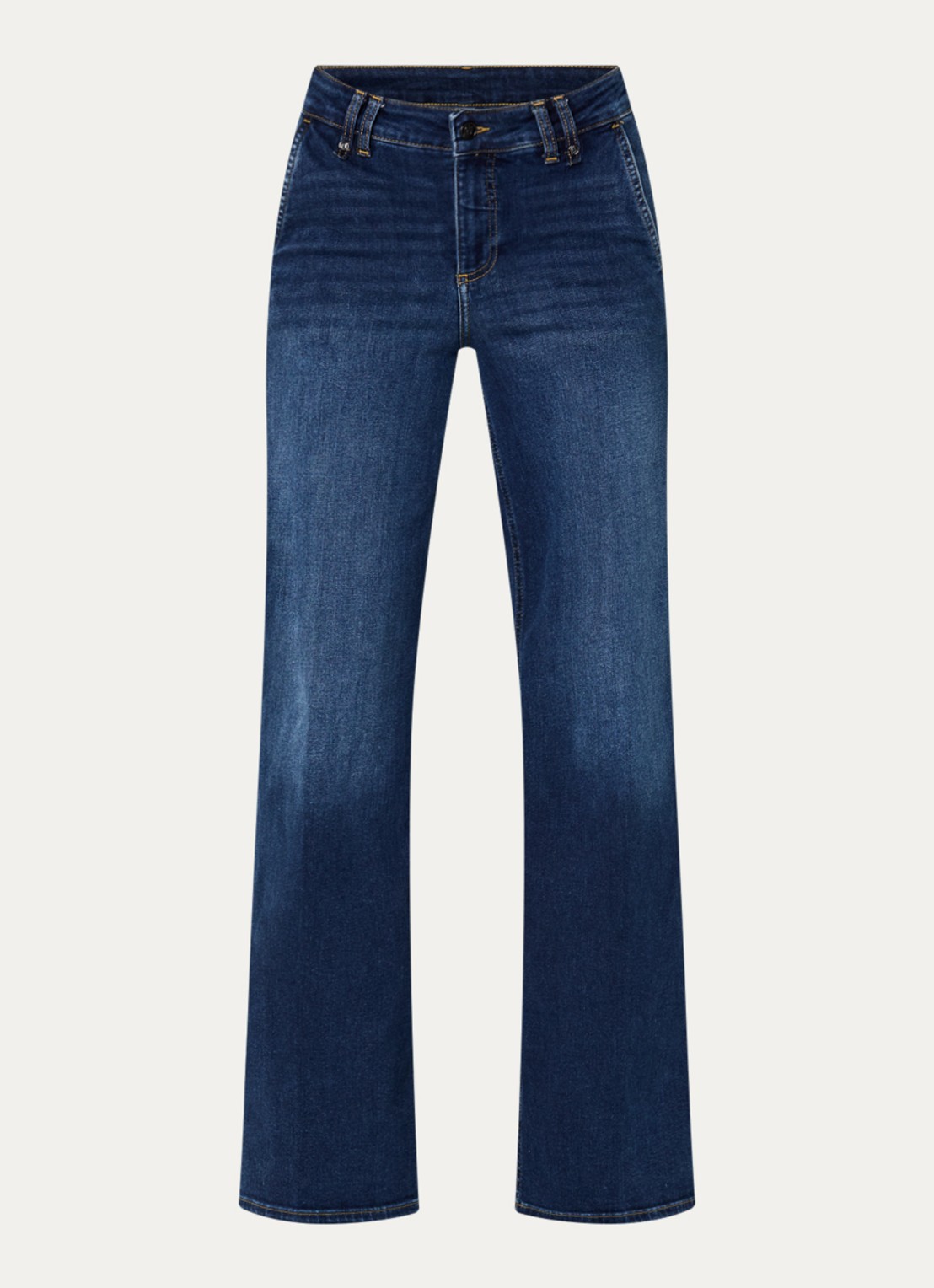 Liu Jo Mid waist flared jeans met donkere wassing - voorkant indigo