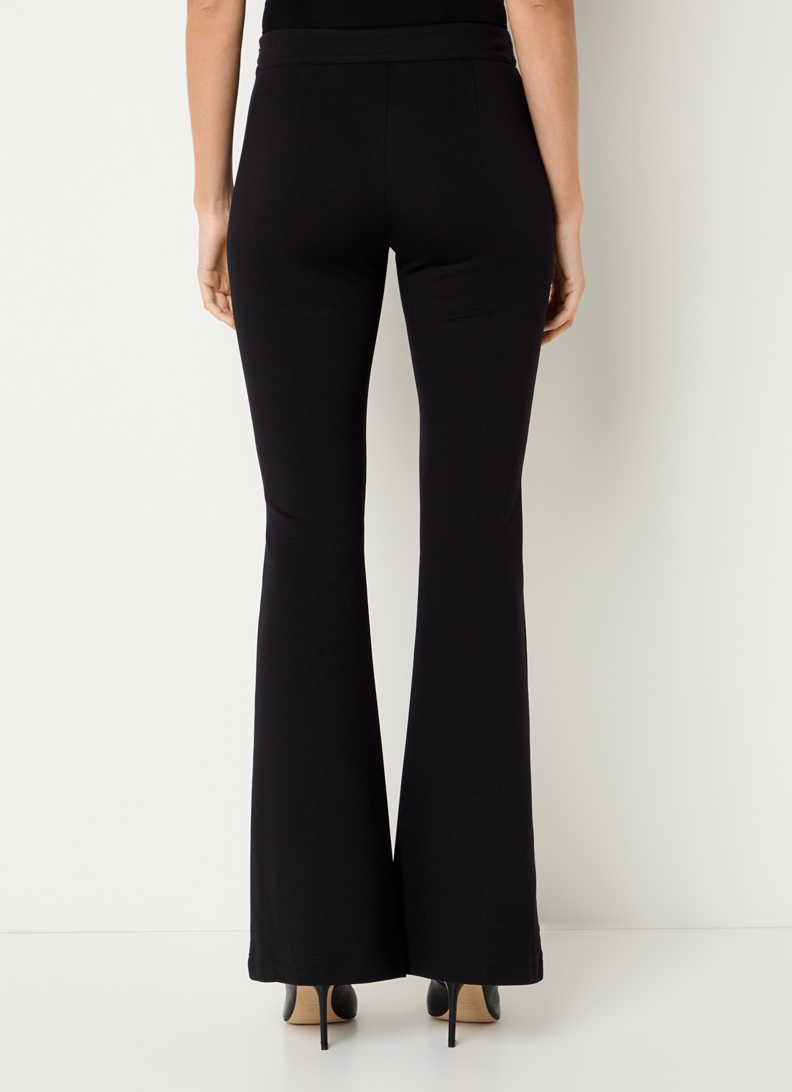 Liu Jo Mid waist flared pantalon met persplooi - achterkant zwart