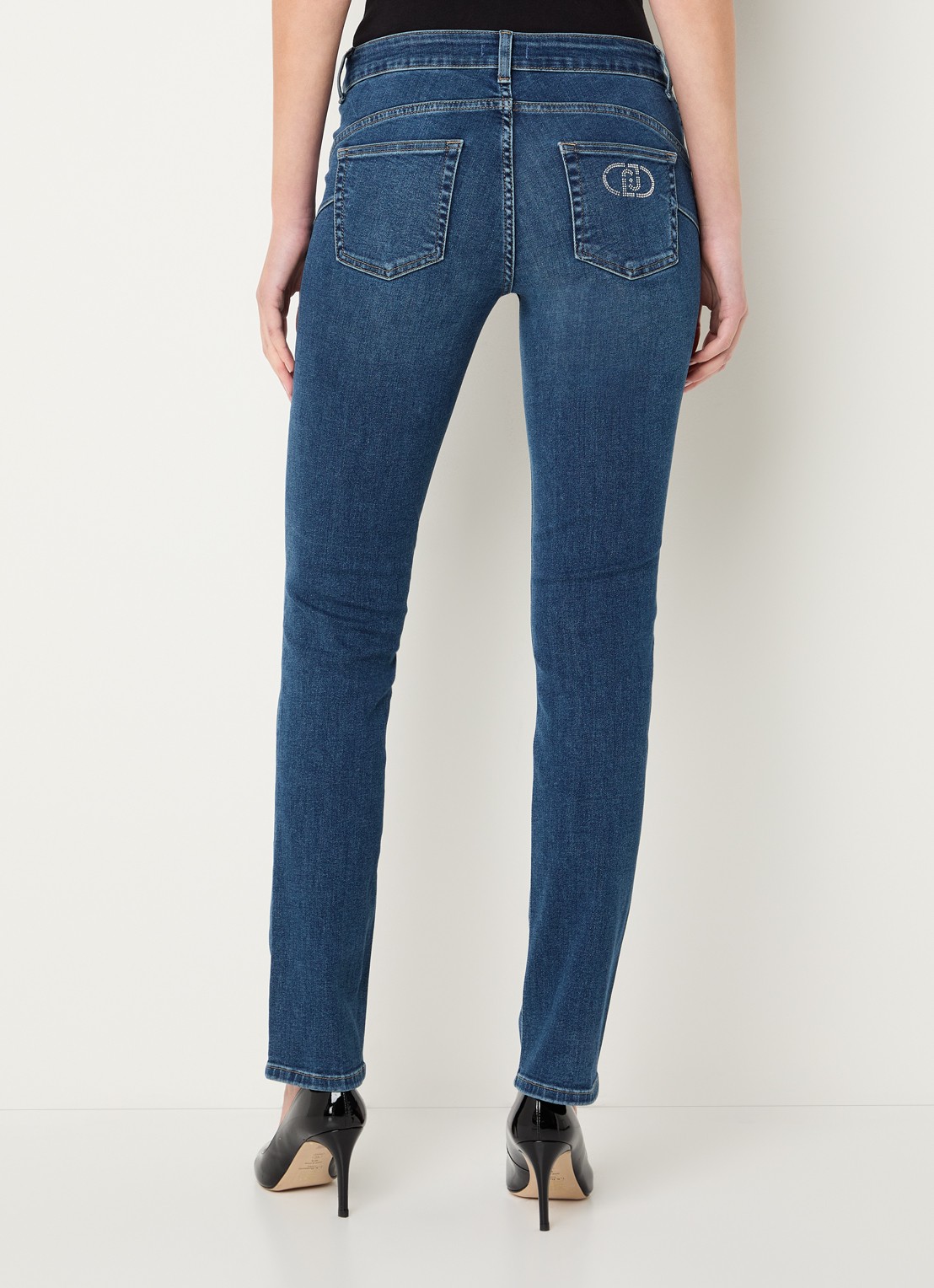 Liu Jo Mid waist skinny fit jeans met medium wassing - achterkant 3 indigo