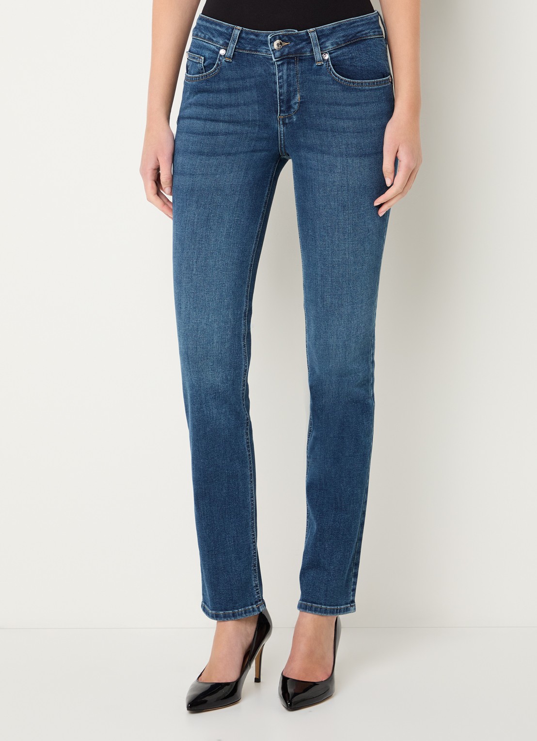 Liu Jo Mid waist skinny fit jeans met medium wassing - detail 4 indigo
