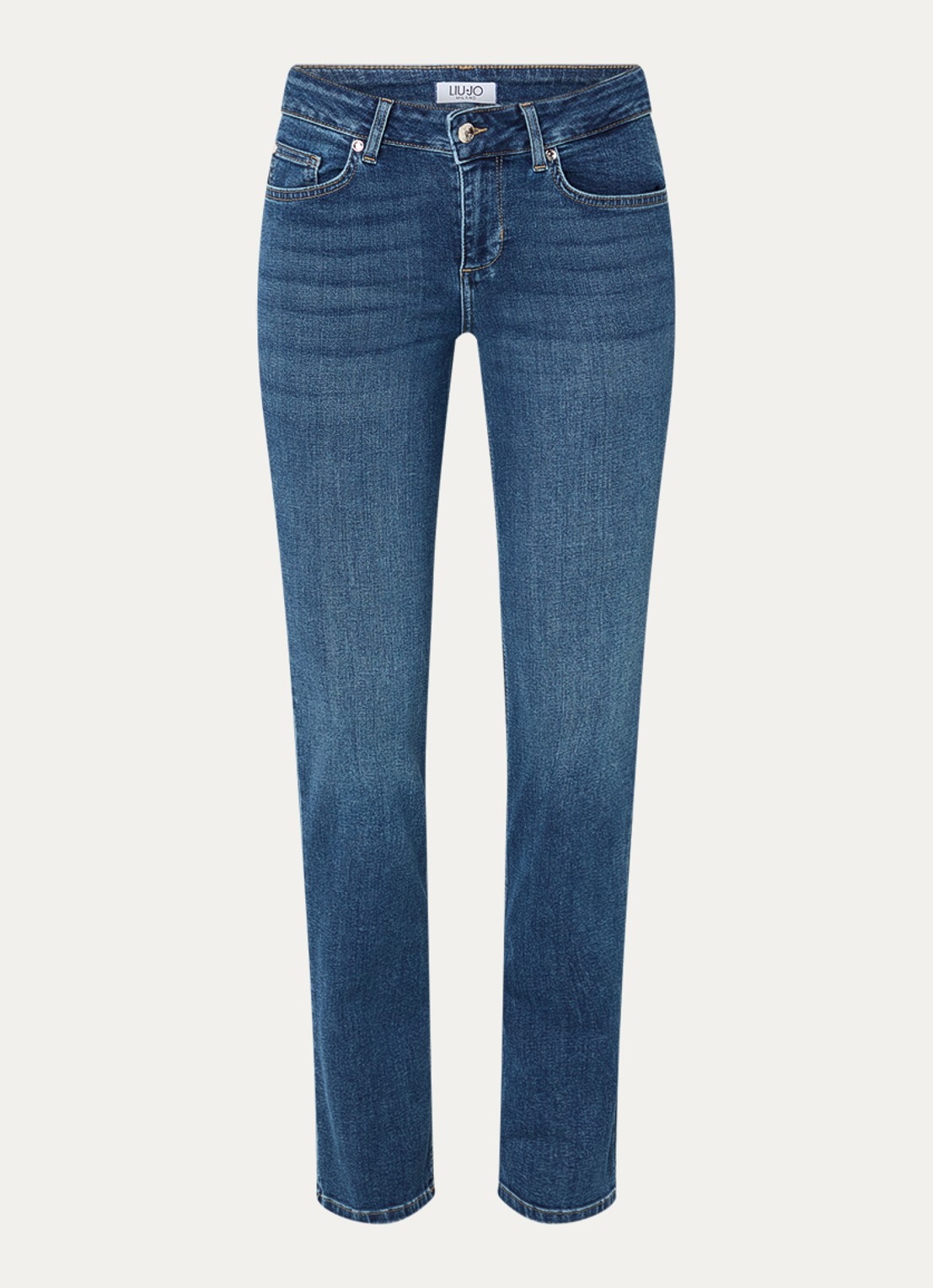 Liu Jo Mid waist skinny fit jeans met medium wassing - voorkant indigo
