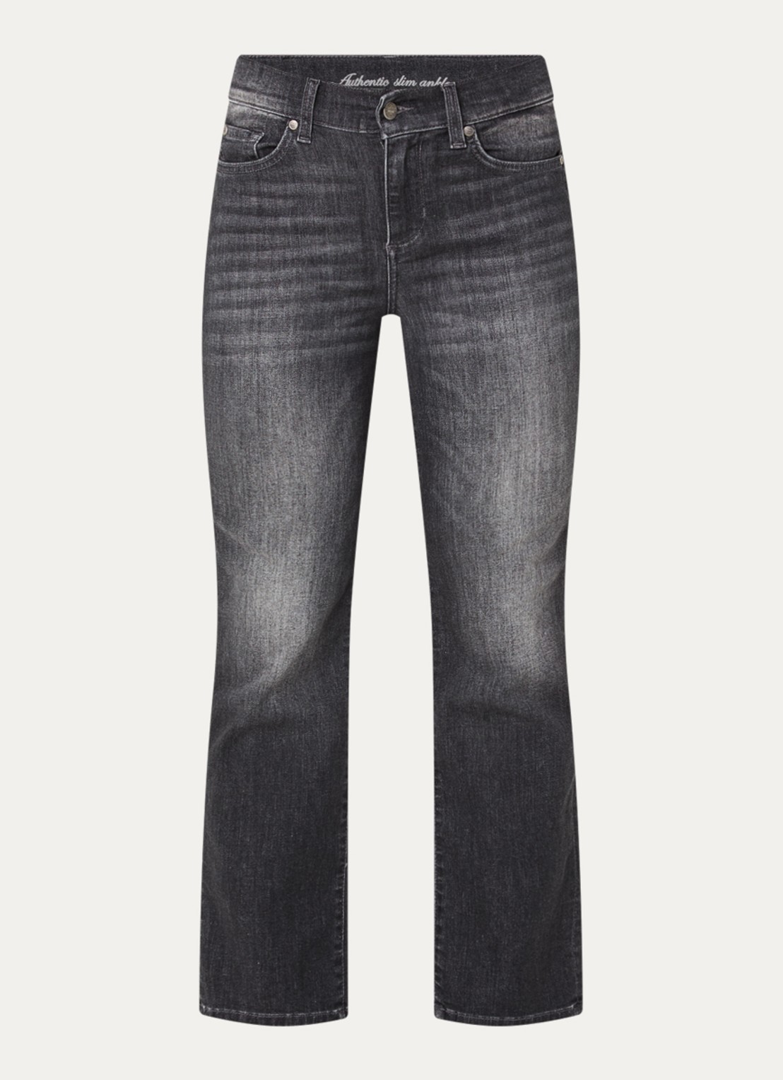 Liu Jo Mid waist slim fit jeans met gekleurde wassing - voorkant 4 donkergrijs