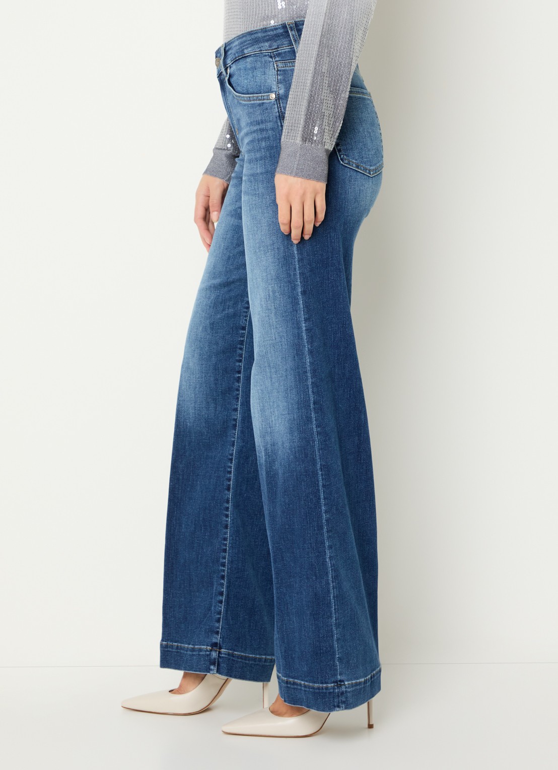 Liu Jo Mid waist straight fit jeans met medium wassing - detail 2 indigo