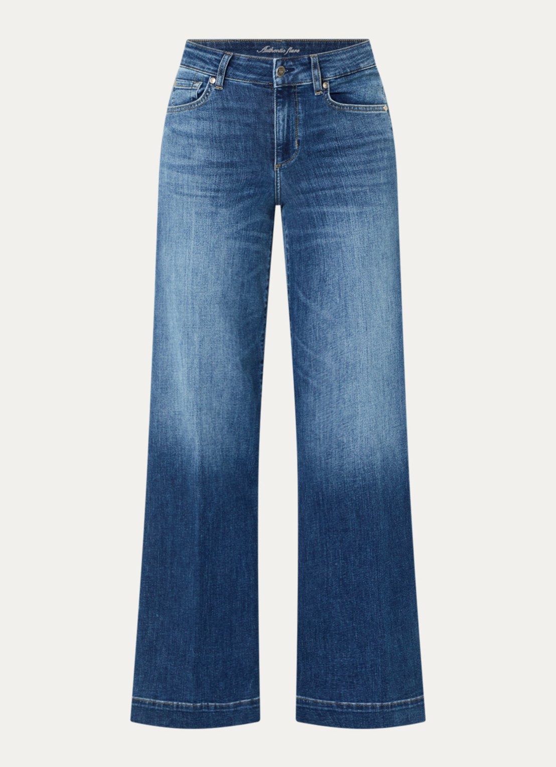 Liu Jo Mid waist straight fit jeans met medium wassing - voorkant 3 indigo