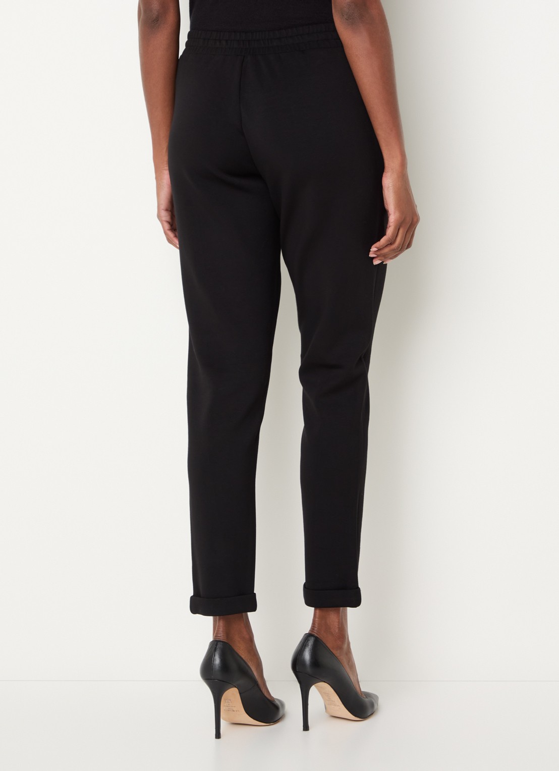 Liu Jo Mid waist tapered fit cropped joggingbroek met logo - achterkant 4 zwart