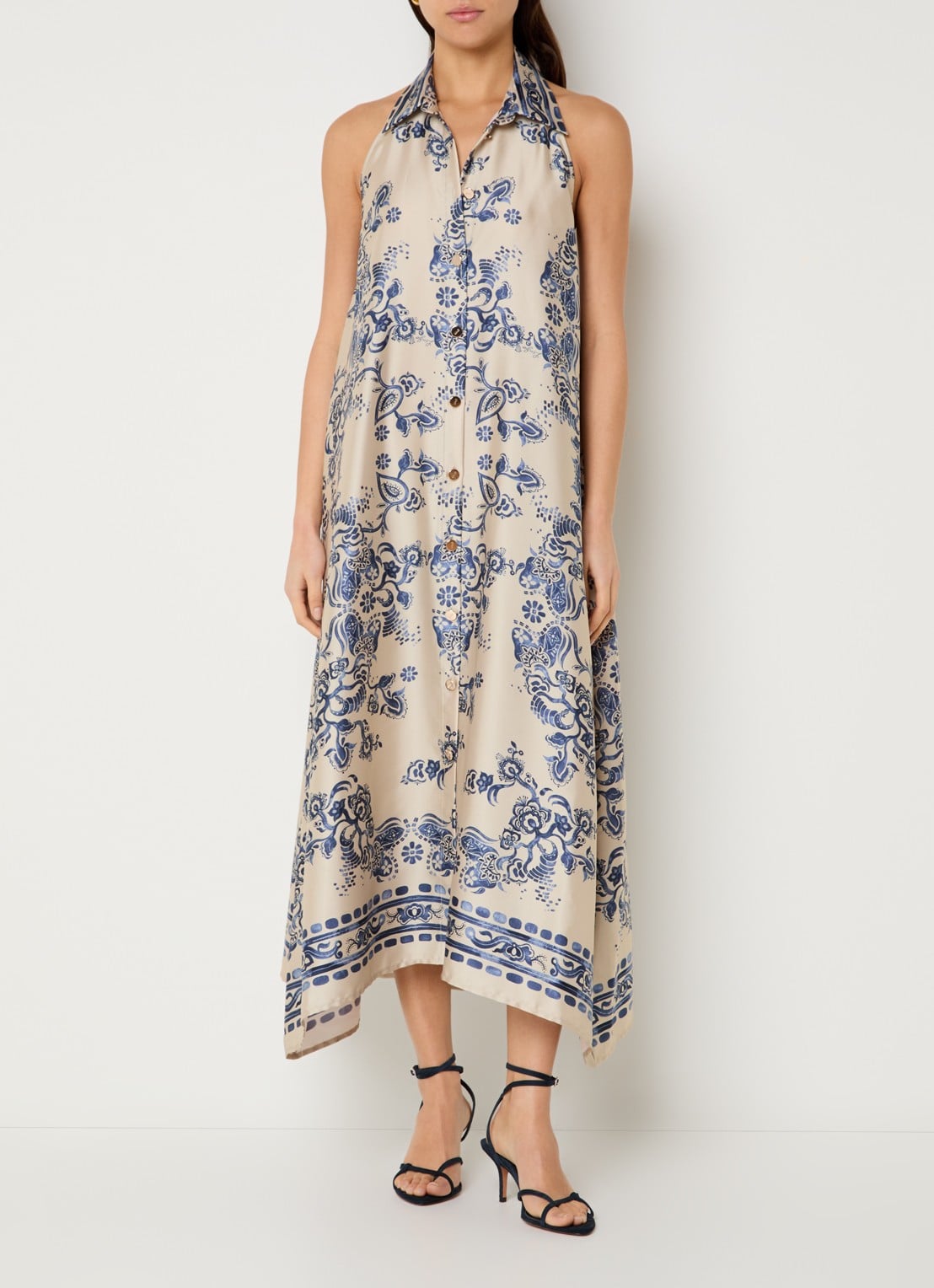 Liu Jo Midi blousejurk met bloemenprint - detail 2 beige