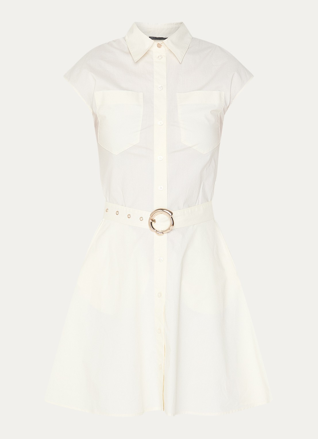 Liu Jo Mini blousejurk met borstzakken - voorkant wit