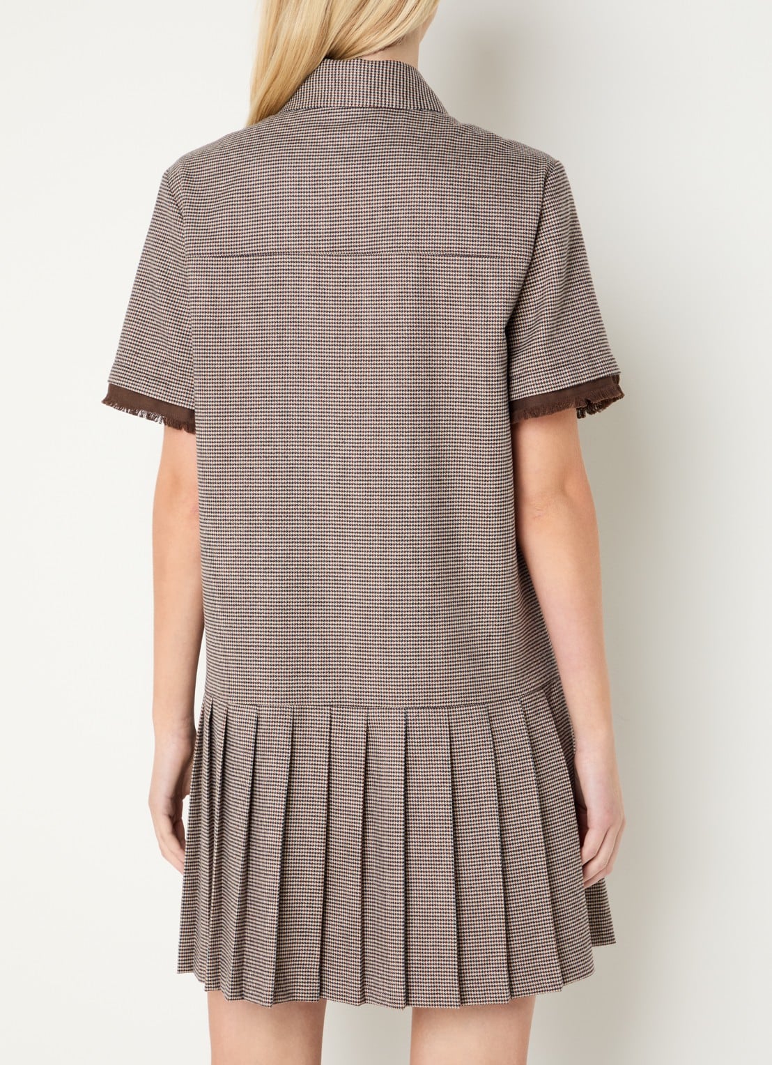 Liu Jo Mini blousejurk met pied-de-poule dessin - achterkant 3 bruin