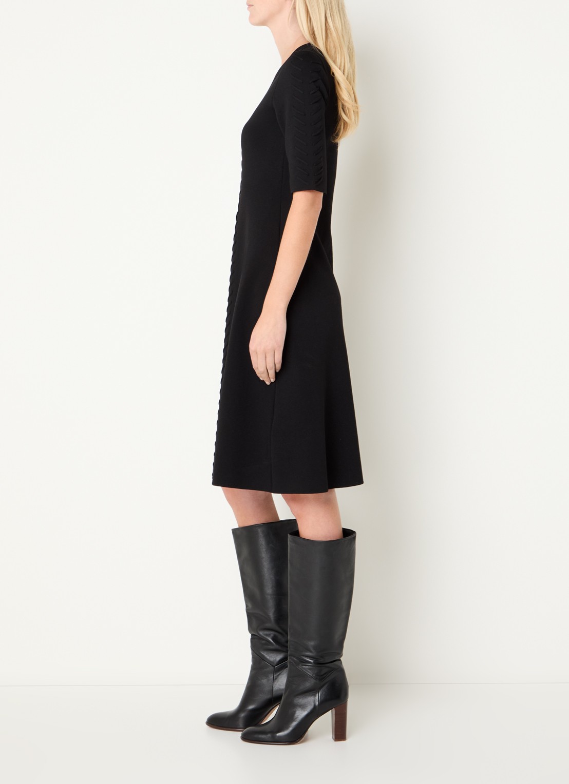 Liu Jo Mini jurk met structuur - voorkant 2 zwart