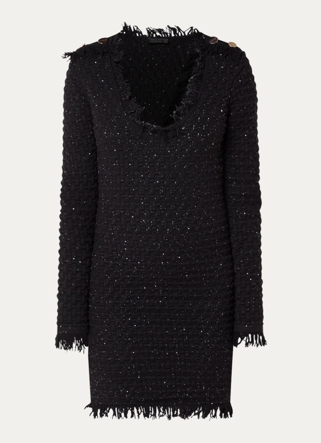 Liu Jo Mini trui-jurk met pailletten - voorkant 2 zwart