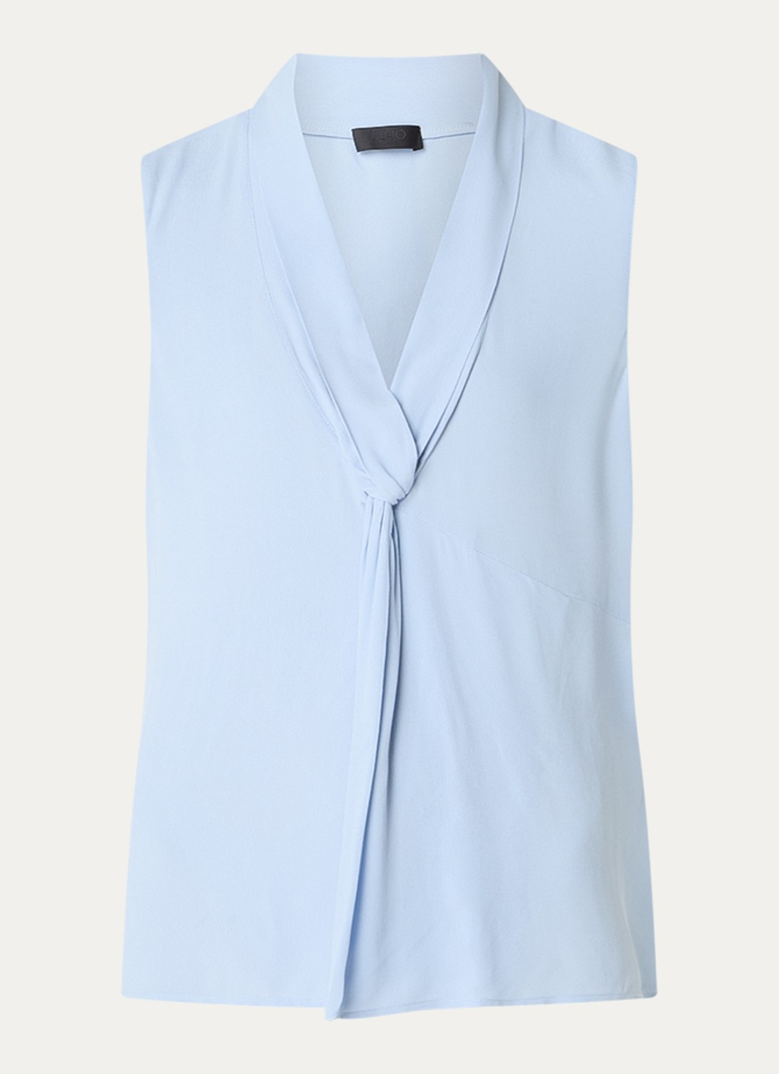 Liu Jo Mouwloze top met knoopdetail - voorkant 3 lichtblauw