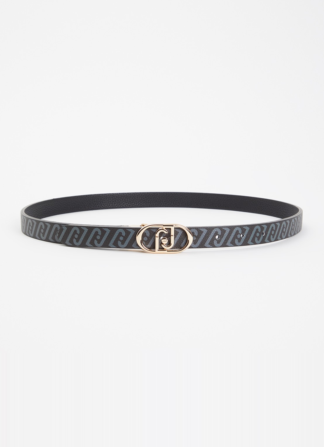 Liu Jo Reversible riem met logoprint  - voorkant 3 zwart