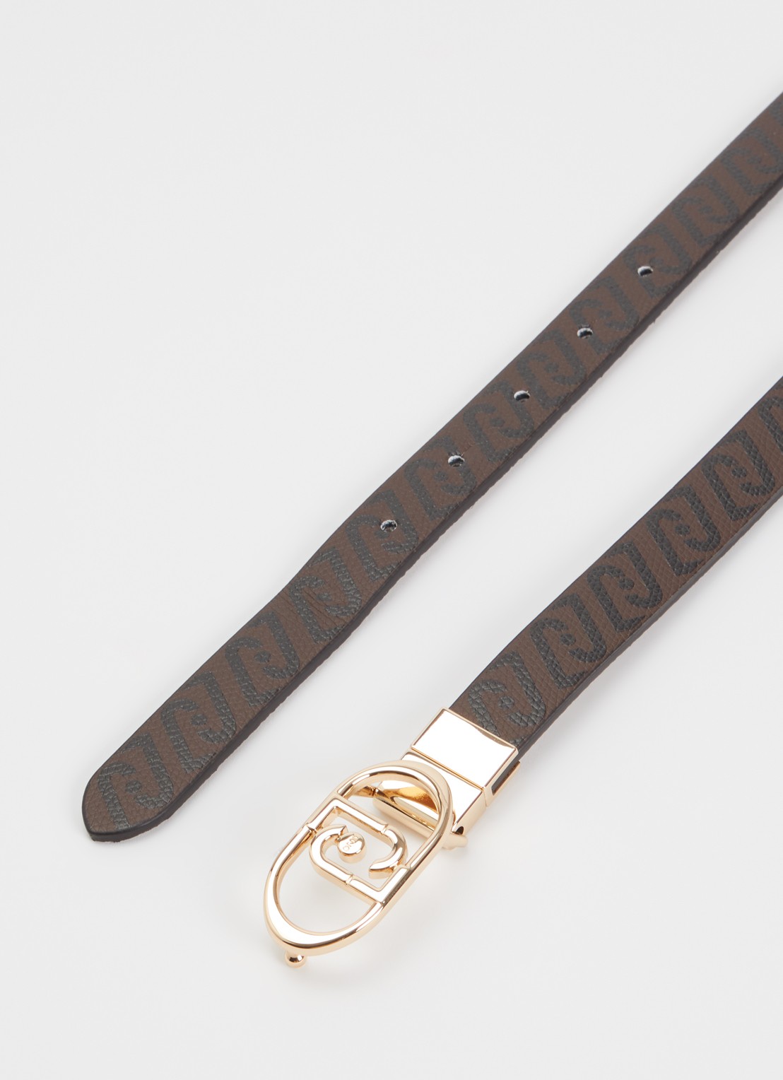 Liu Jo Reversible riem met logoprint  - detail 2 hazelnootbruin