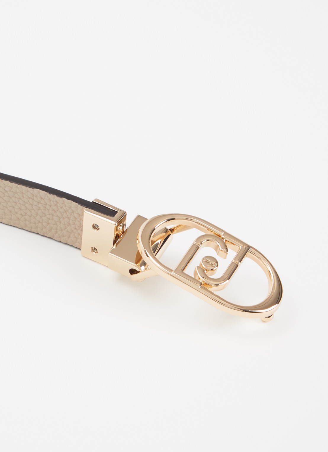 Liu Jo Reversible riem met logoprint  - detail 3 hazelnootbruin