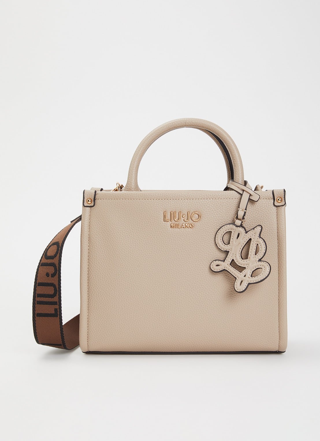 Liu Jo Ridhi handtas met tasbedel en logo - voorkant donkerbeige