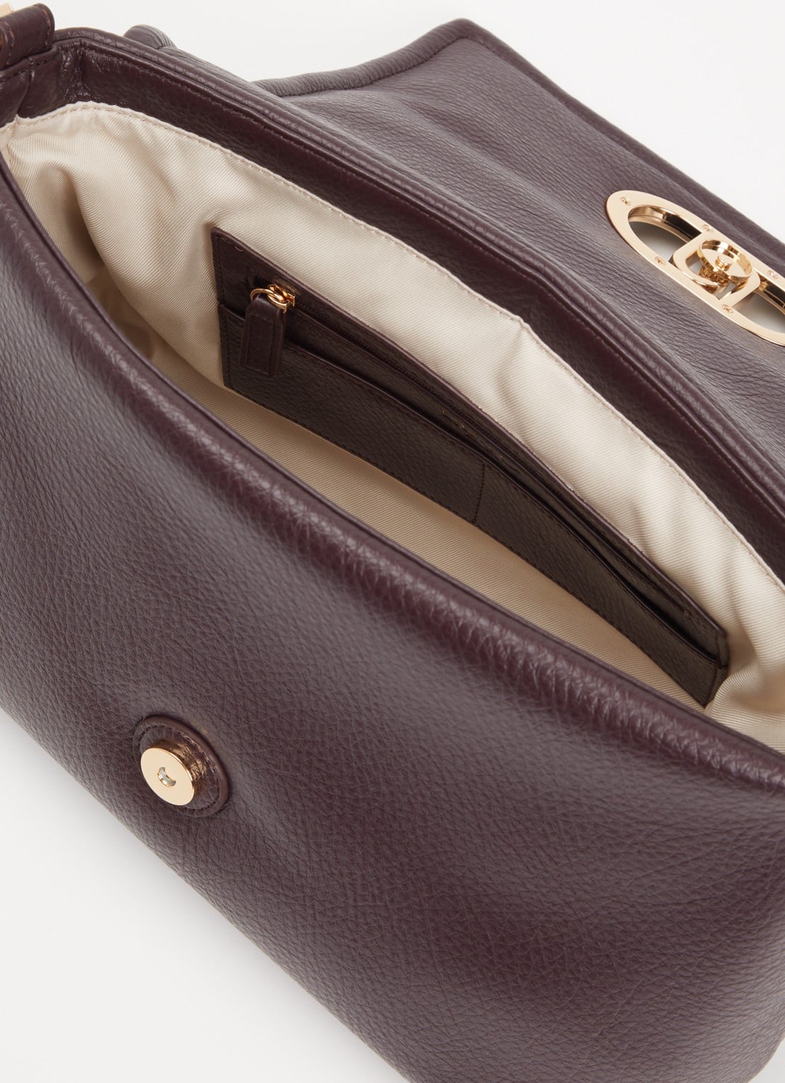 Liu Jo Schoudertas met logo en afneembare schouderriem - detail 2 aubergine