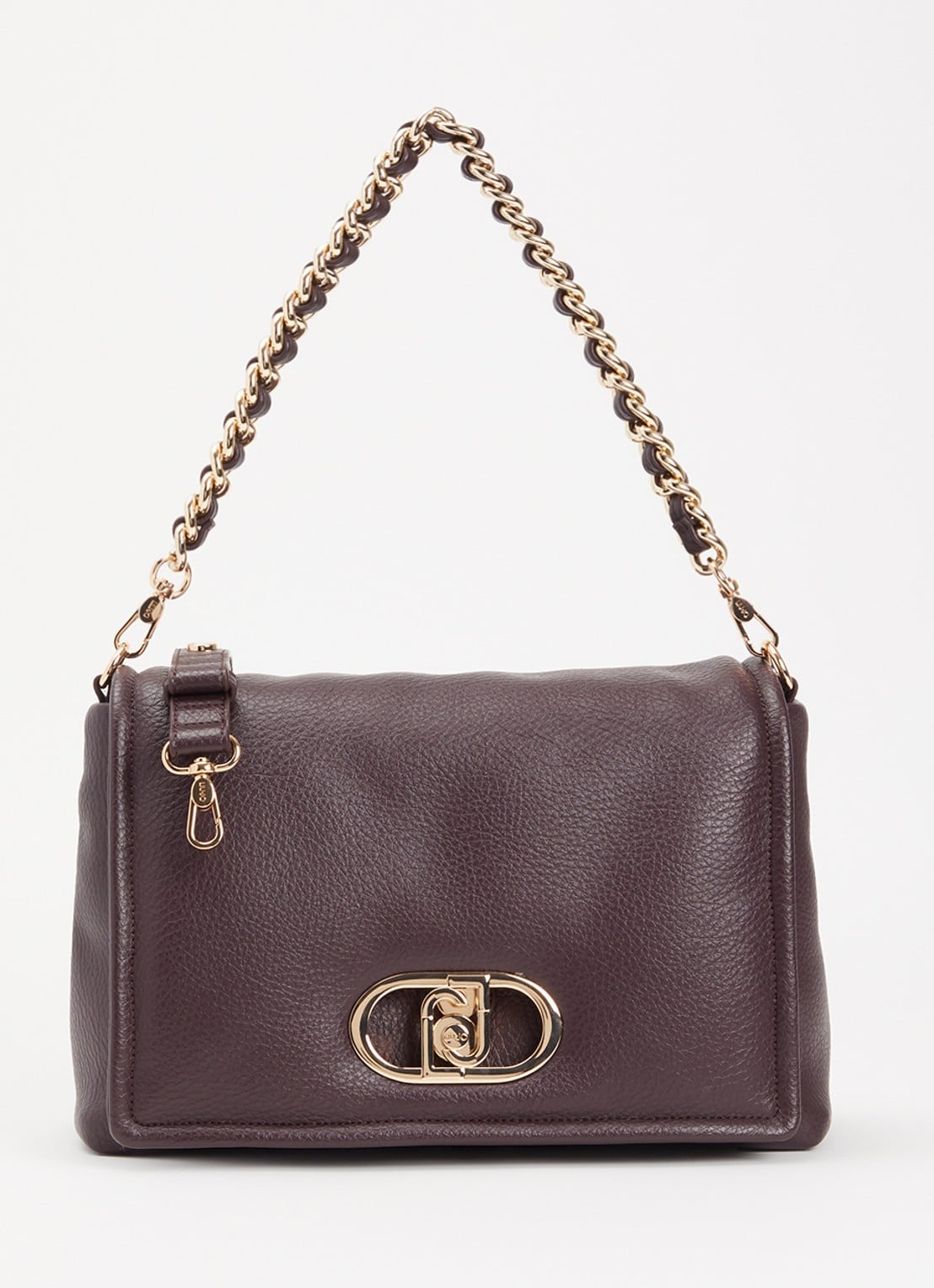 Liu Jo Schoudertas met logo en afneembare schouderriem - voorkant 5 aubergine