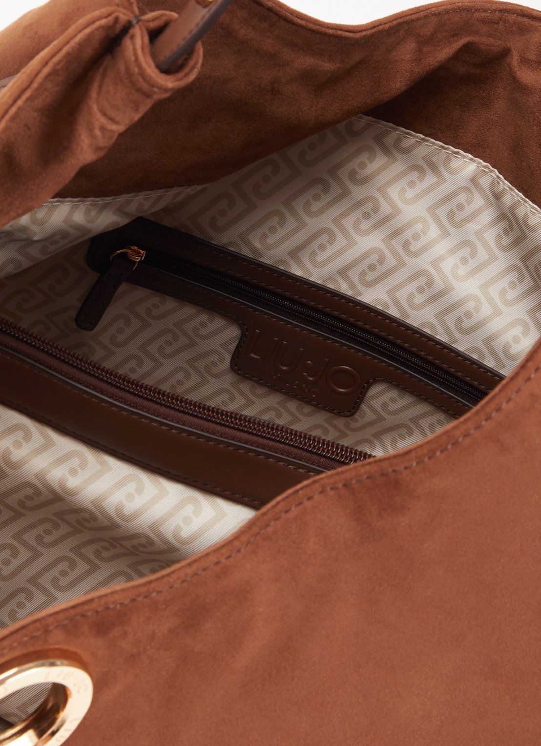 Liu Jo Schoudertas met studs - detail bruin