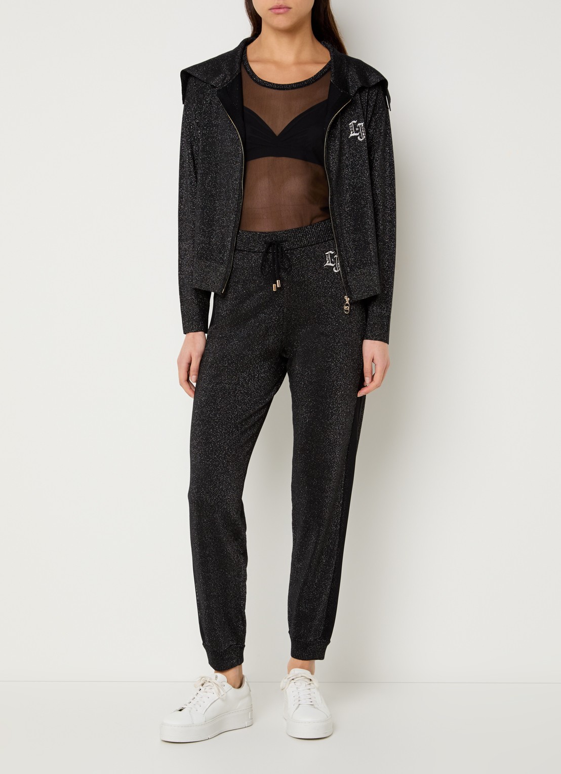Liu Jo Set van sweatvest met mouwloze top 2-delig - voorkant 5 zwart