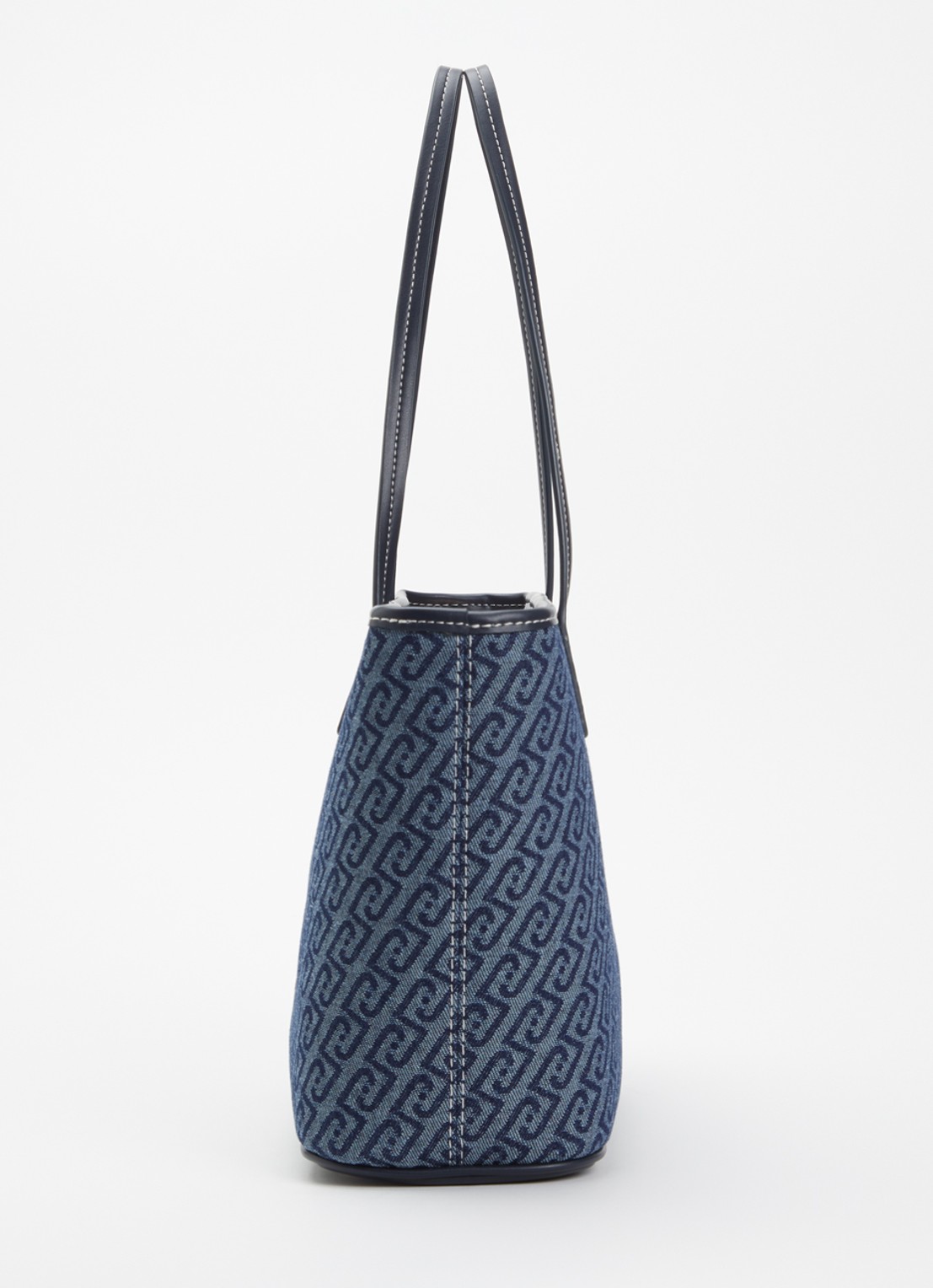 Liu Jo Shopper van denim met logoprint - detail 2 donkerblauw