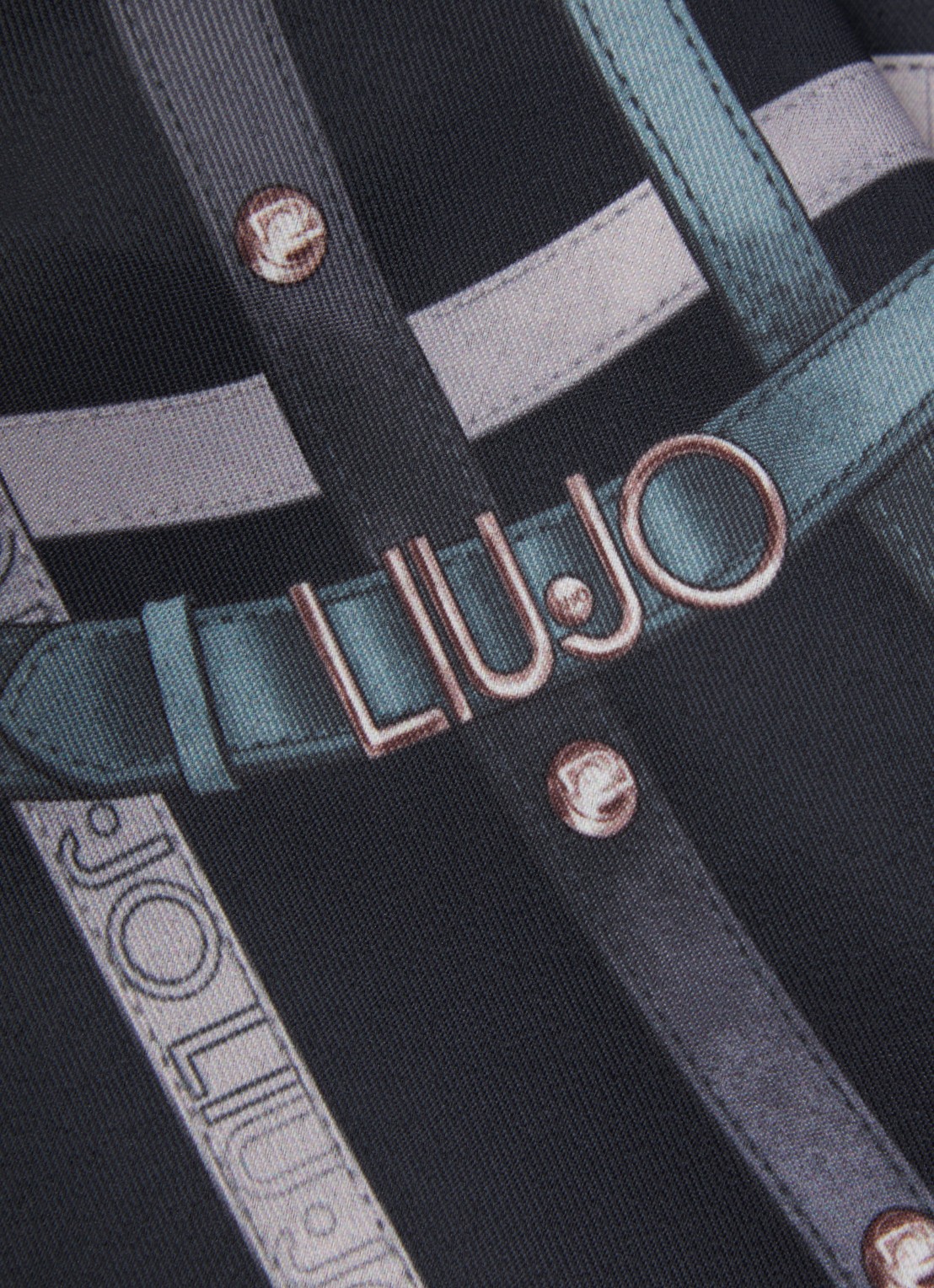 Liu Jo Sjaal met print 50 x 50 cm - detail 3 blauw