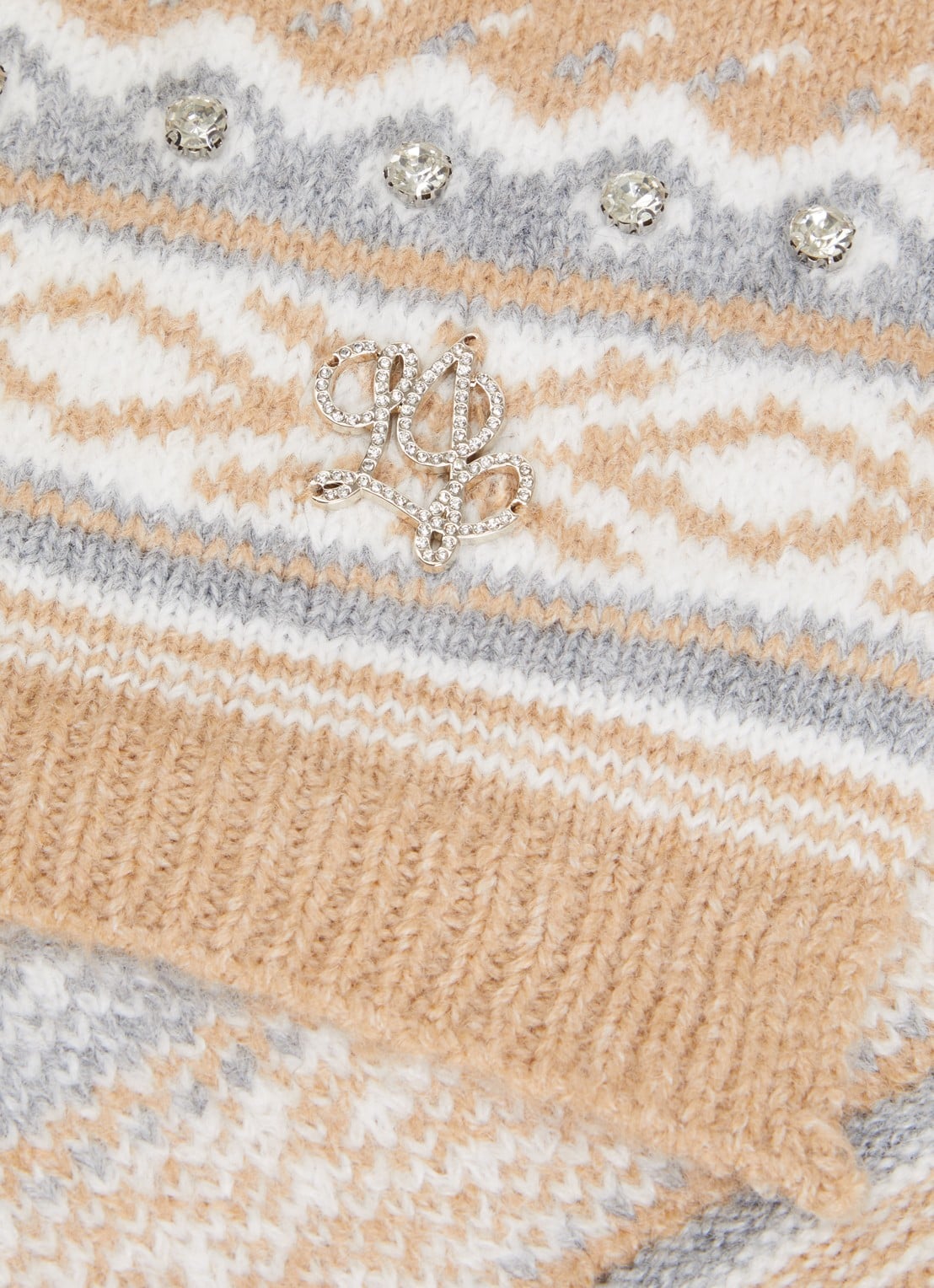 Liu Jo Sjaal met strass 180 x 33 cm  - detail 3 camel
