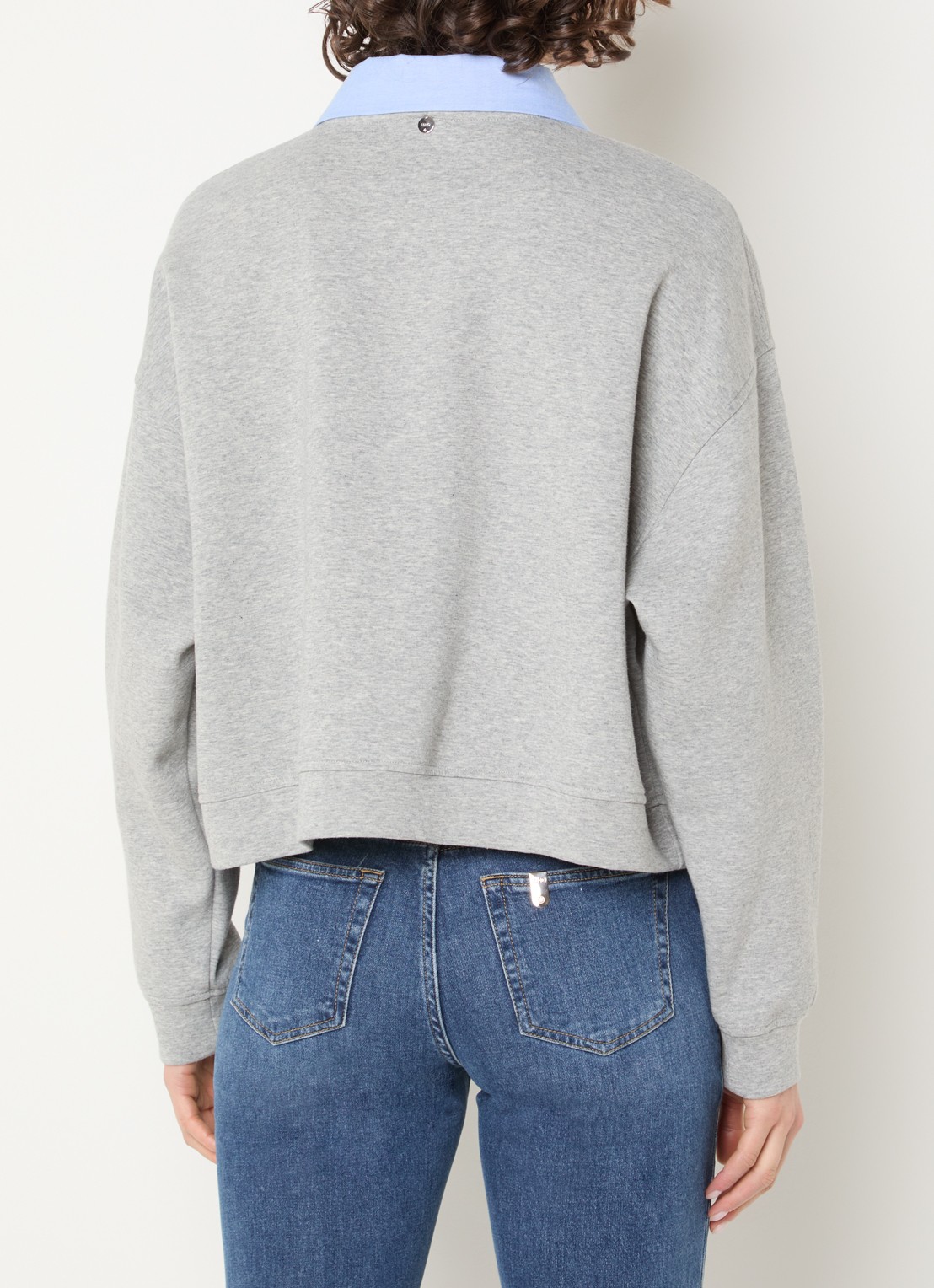 Liu Jo Sweater met afneembare kraag en strass - achterkant 4 grijsmele