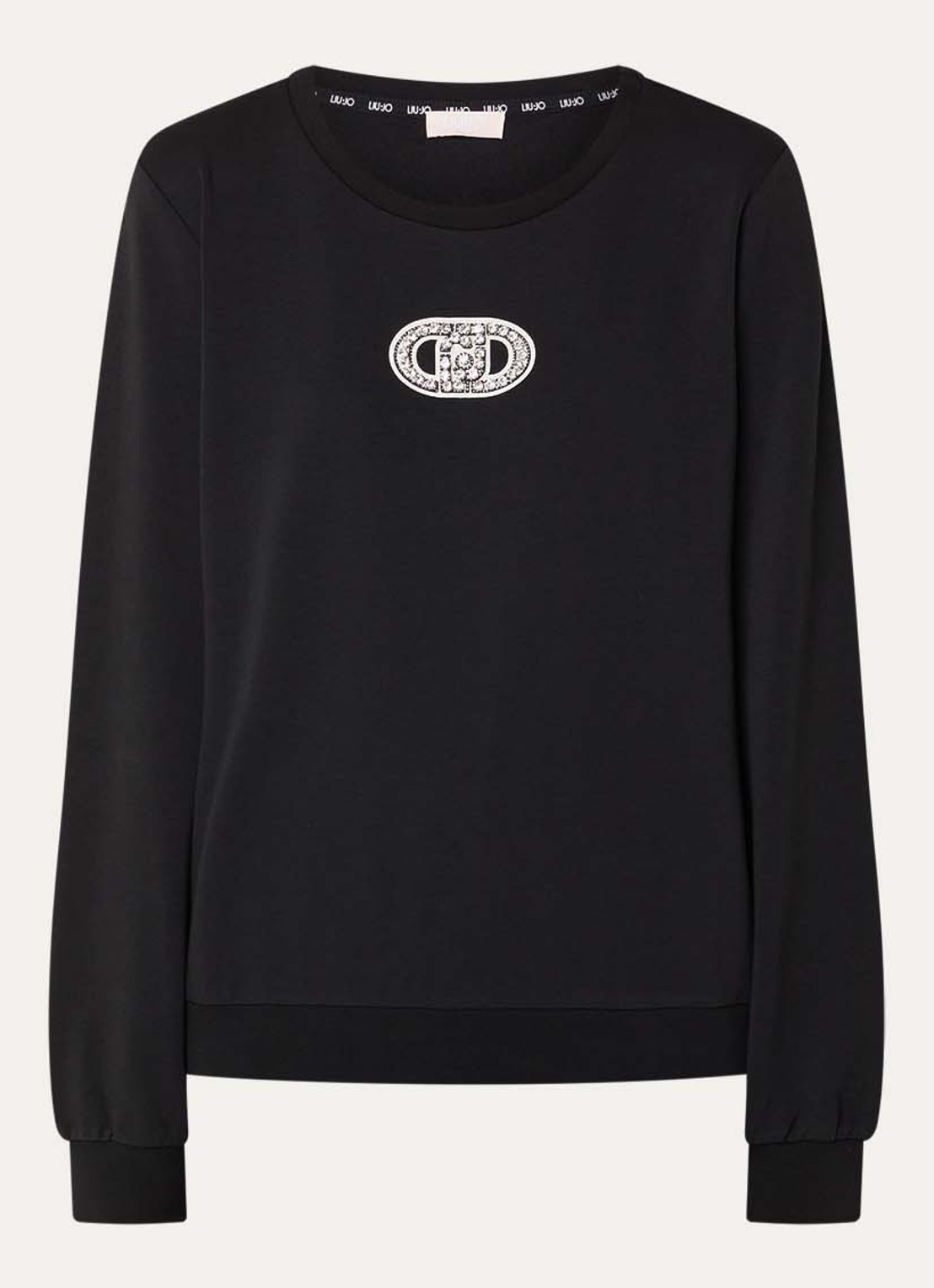 Liu Jo Sweater met logo en strass - voorkant zwart