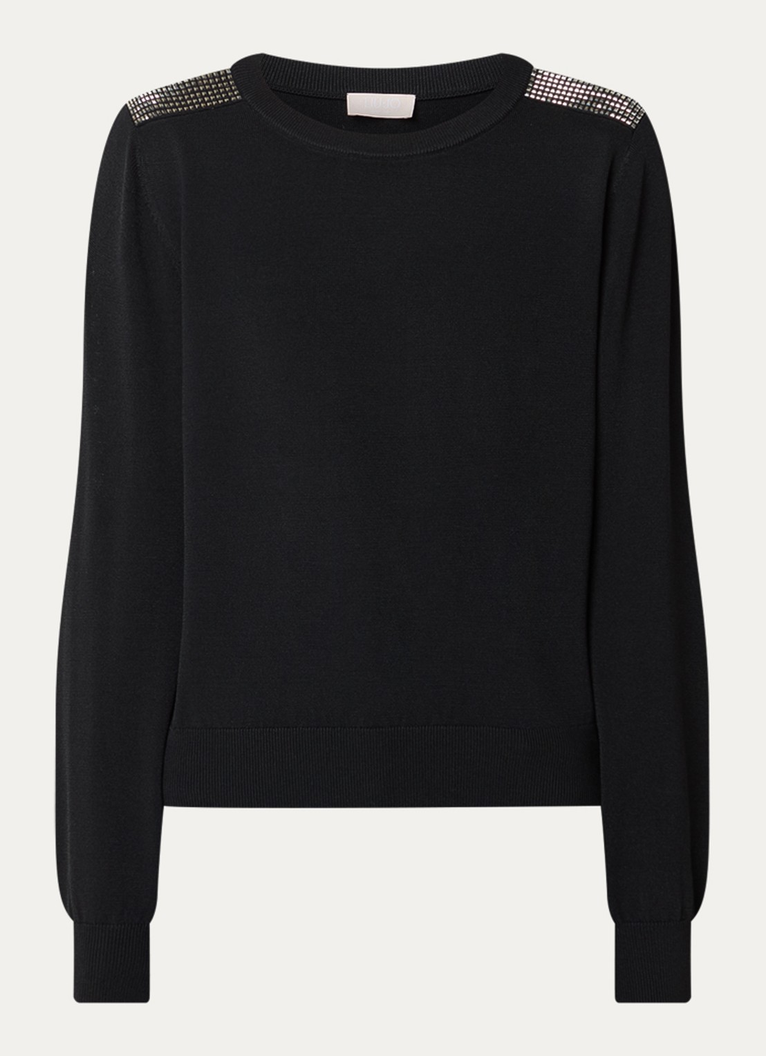 Liu Jo Sweater met strass - voorkant zwart