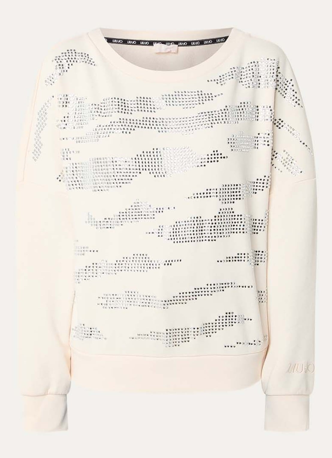 Liu Jo Sweatshirt met strass - voorkant 2 zalmroze