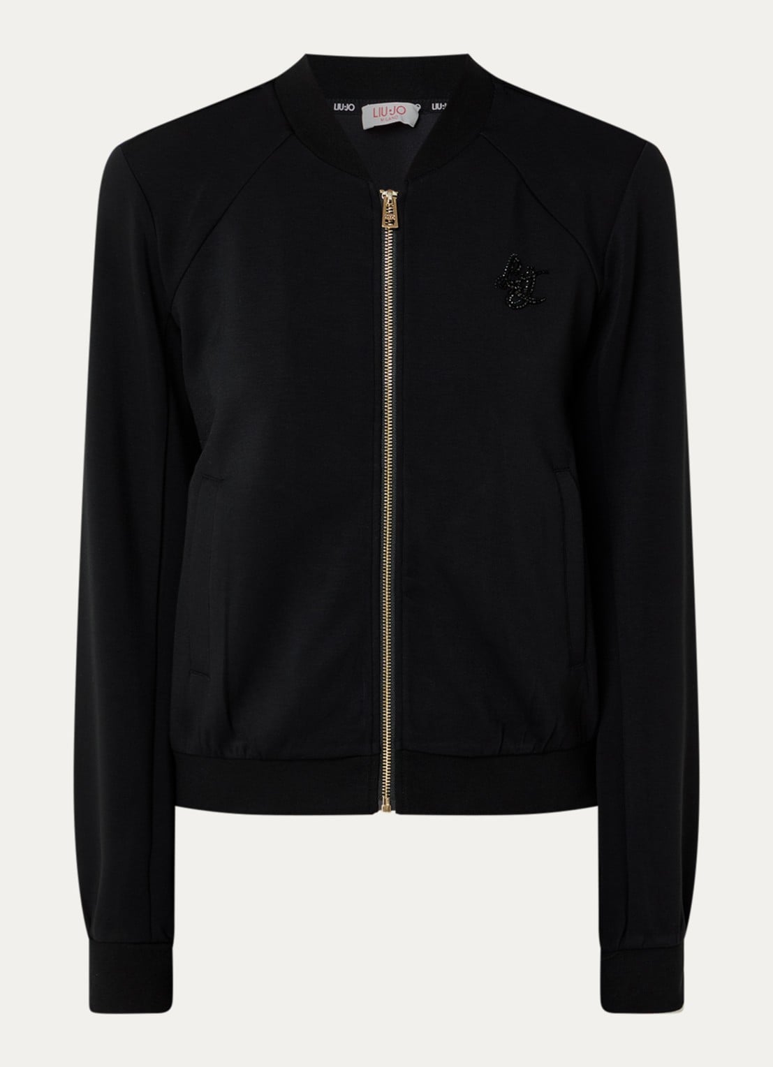 Liu Jo Sweatvest met opstaande kraag - voorkant 3 zwart