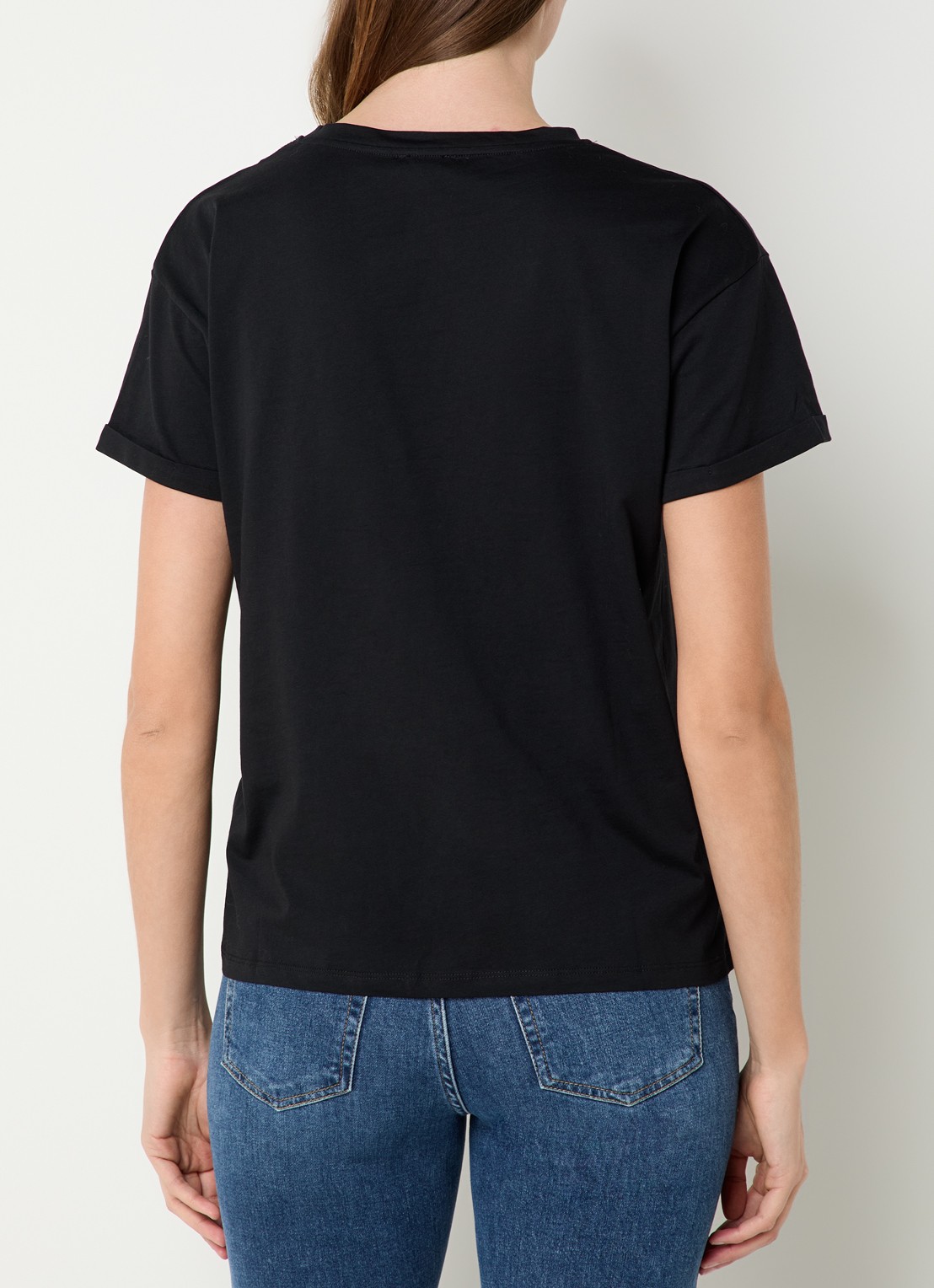 Liu Jo T-shirt met borstzak en strass - achterkant 4 zwart