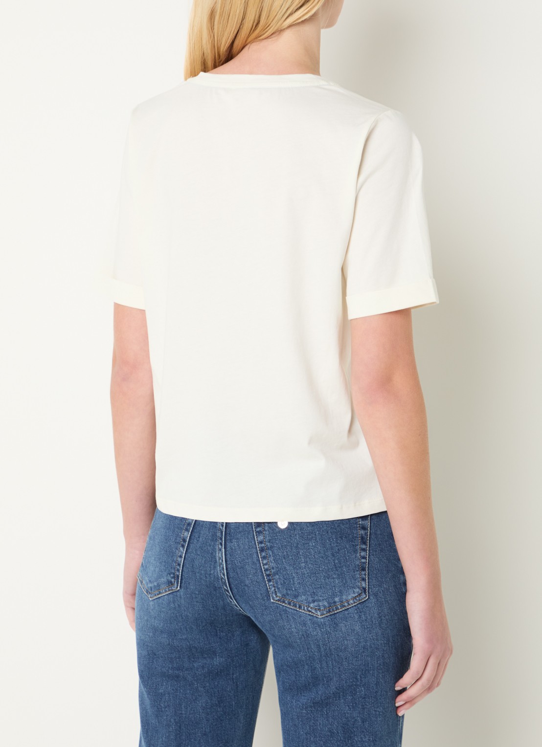 Liu Jo T-shirt met logo en strass - achterkant 2 gebroken wit