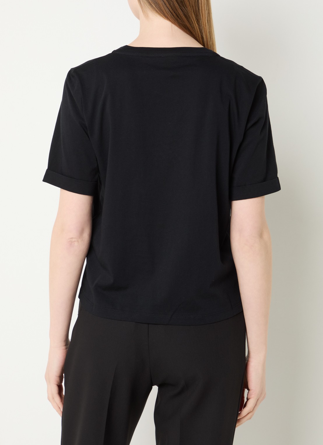 Liu Jo T-shirt met logo en strass - achterkant 3 zwart