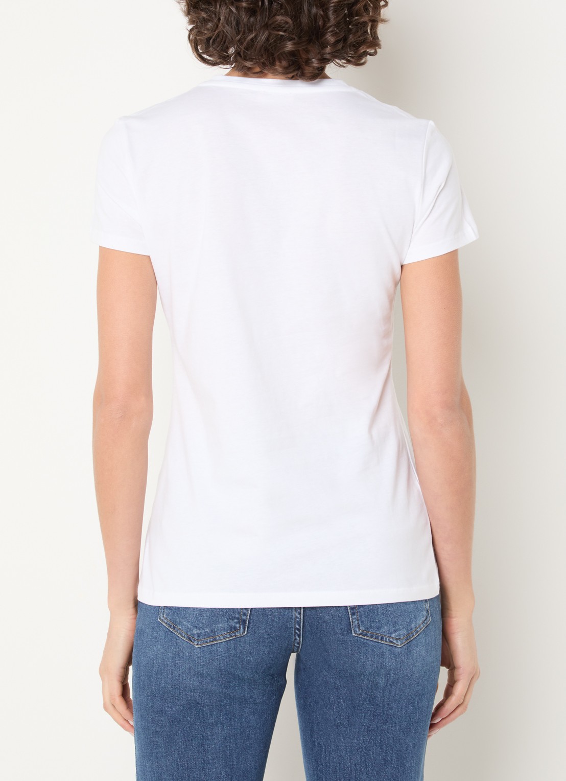 Liu Jo T-shirt met logoprint en strass - achterkant blauw