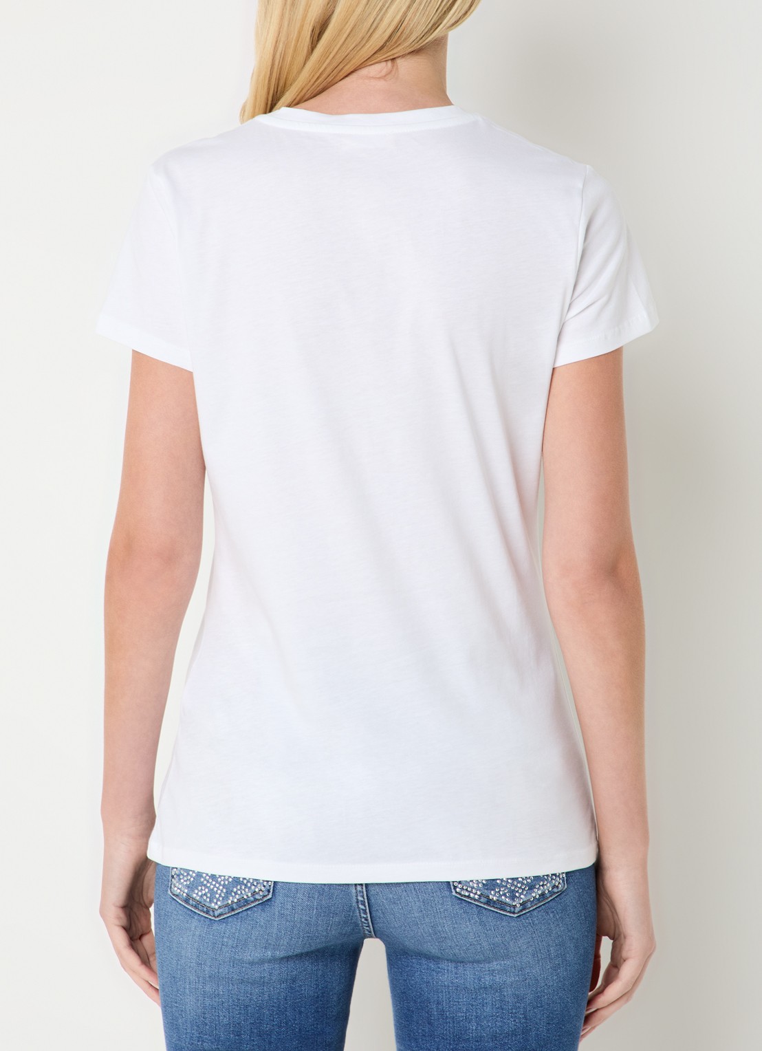 Liu Jo T-shirt met logoprint en strass - achterkant 4 roze