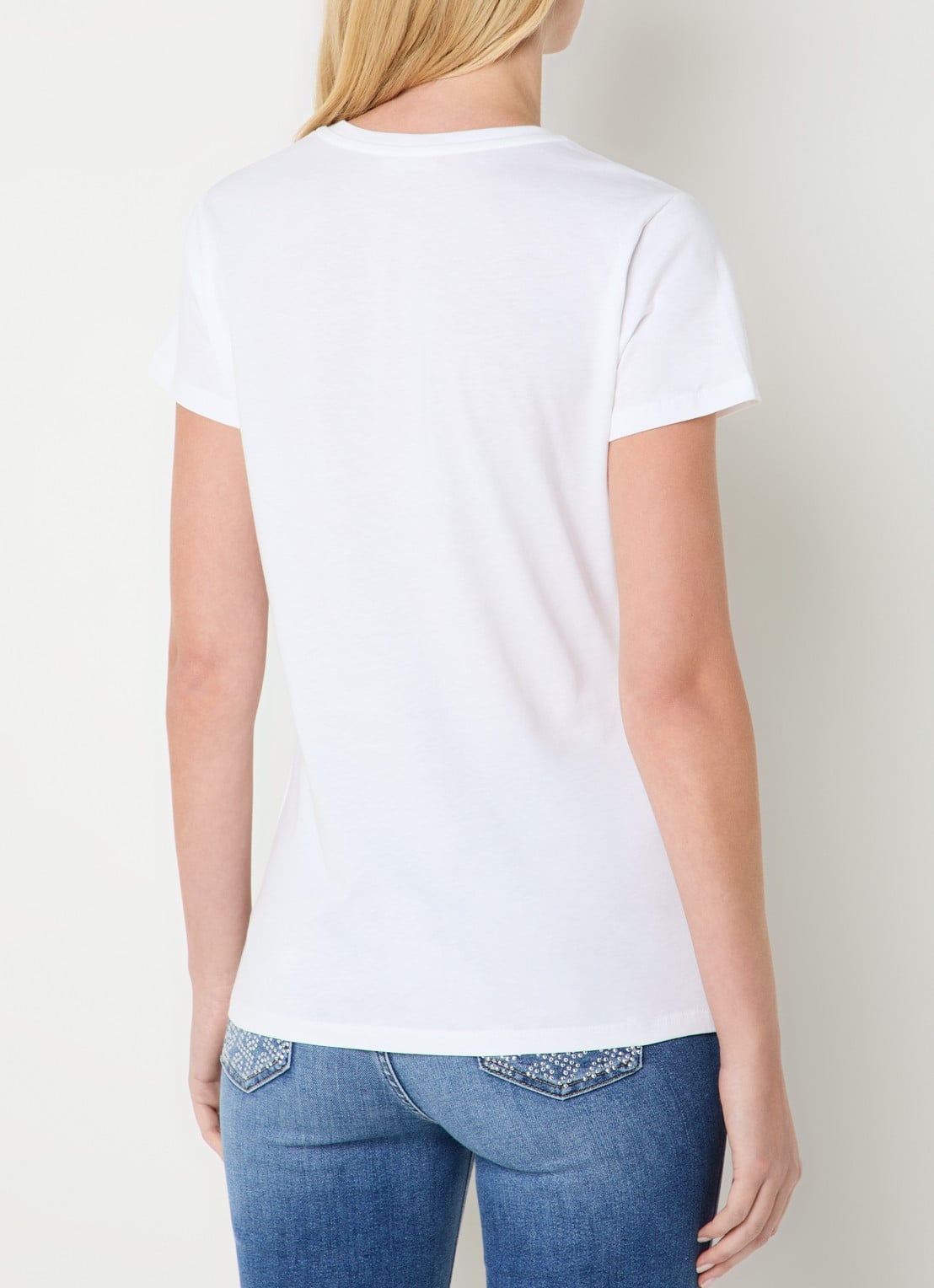 Liu Jo T-shirt met logoprint en strass - achterkant 2 zand