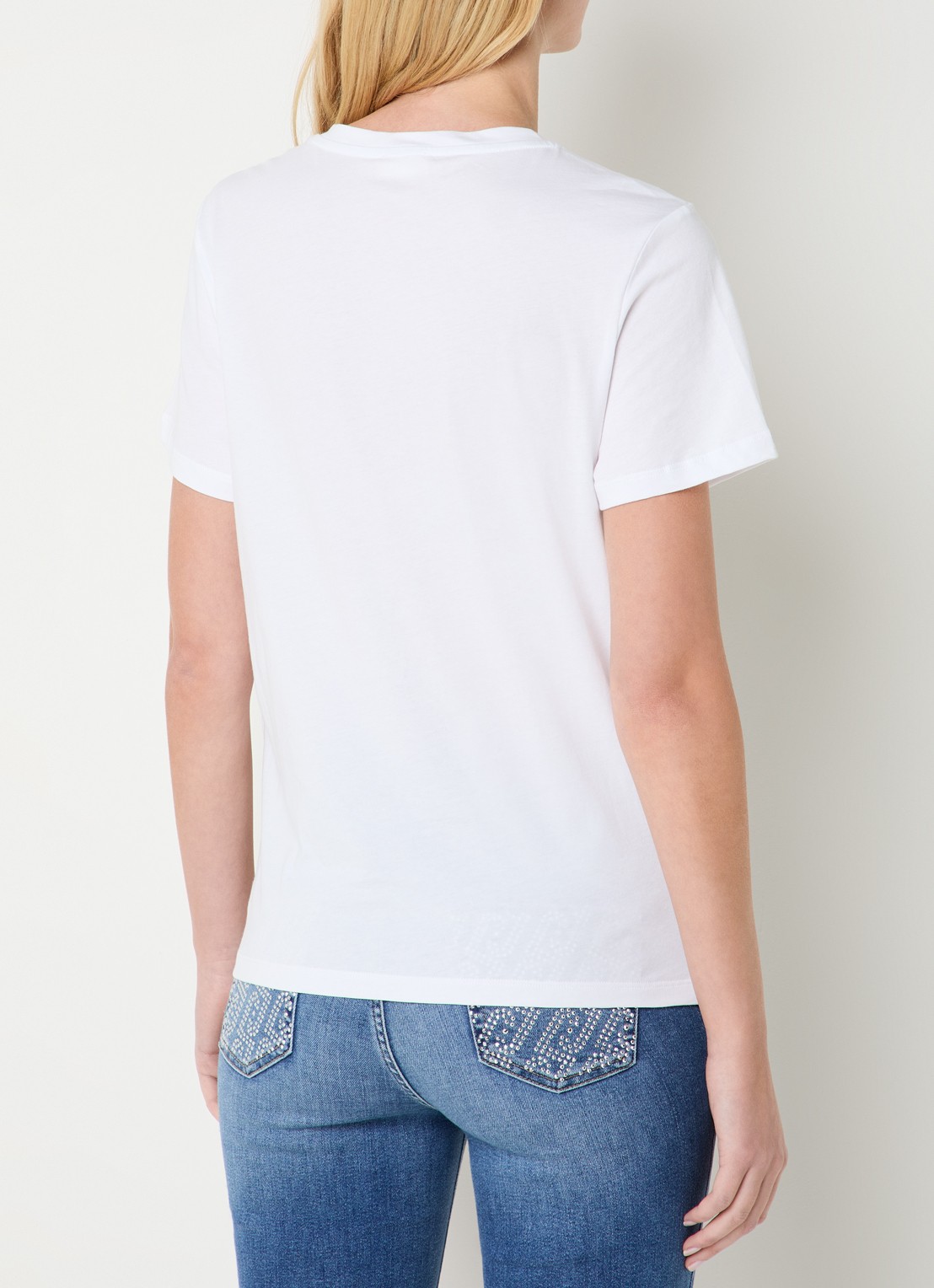 Liu Jo T-shirt met print en imitatieparels - achterkant roze