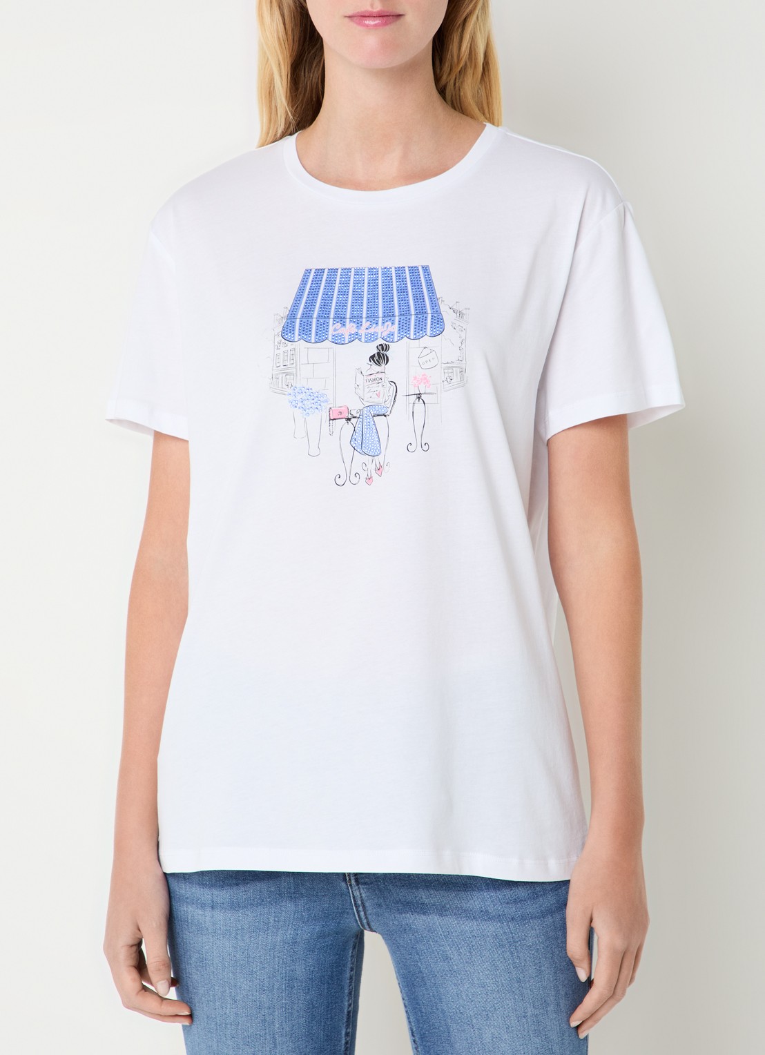 Liu Jo T-shirt met print en strass - detail 3 wit